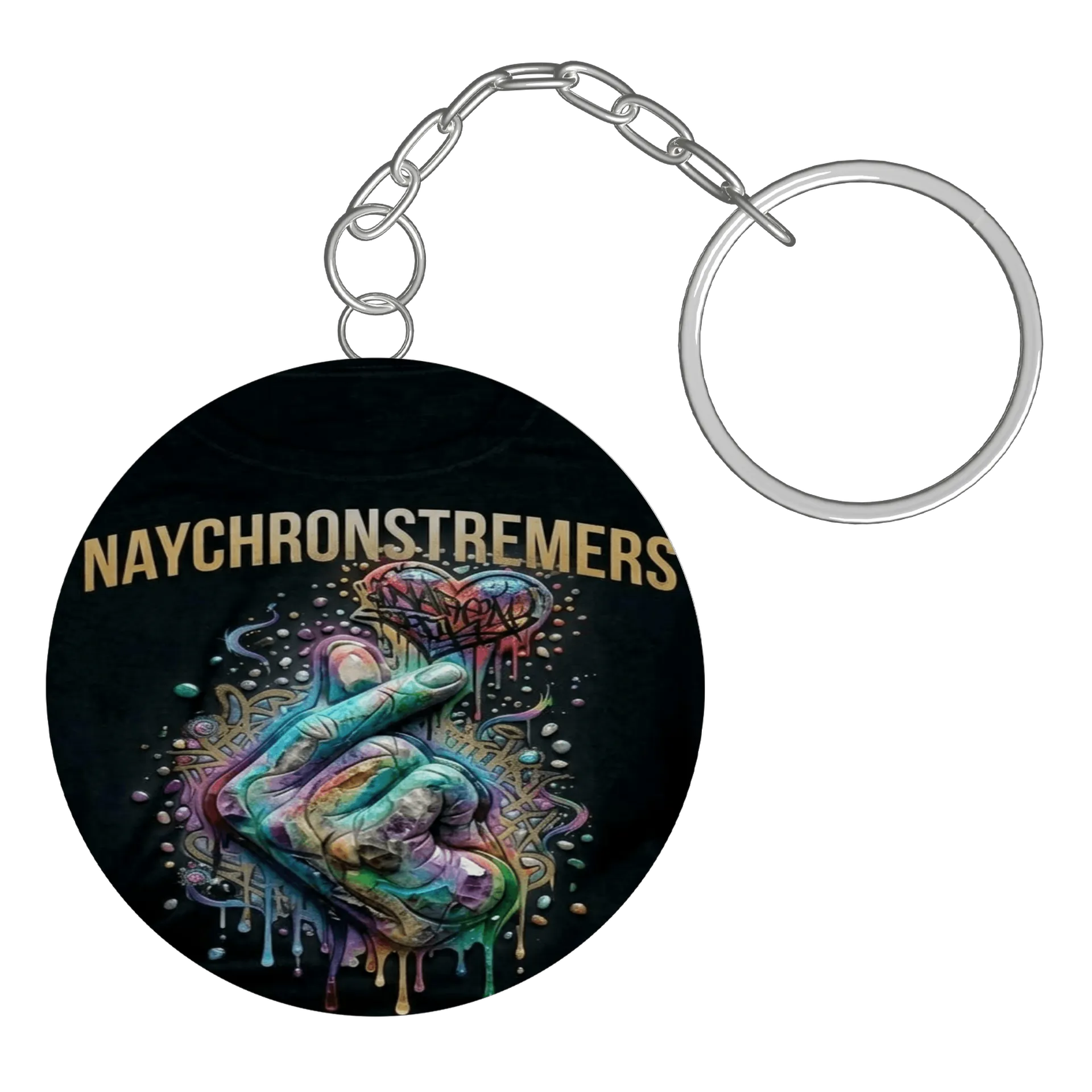 Chaveiro MDF Naychronstreamers Mão em Estilo Graffiti - Imagem 2