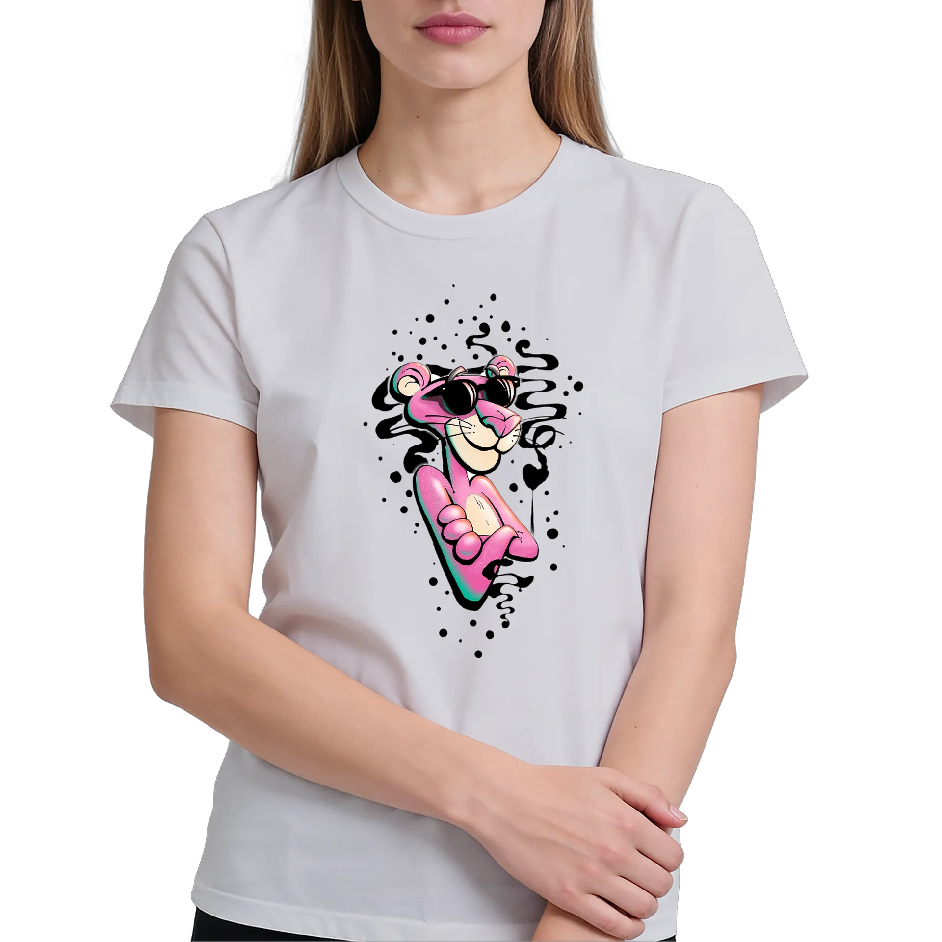 Camiseta pantera cor de Rosa Neon Estampa 100% Algodão - Imagem 4
