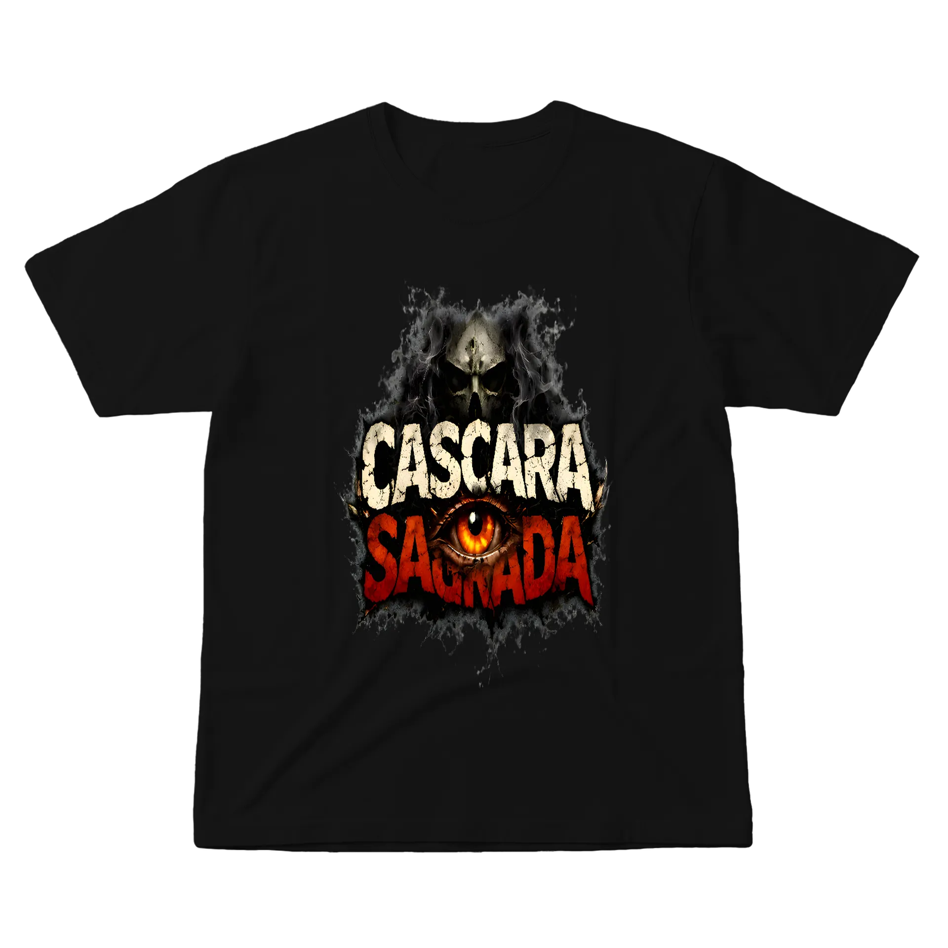 Camiseta Estampa Tipográfica CASCARA Sagrada Olho Flamejante - Imagem 1