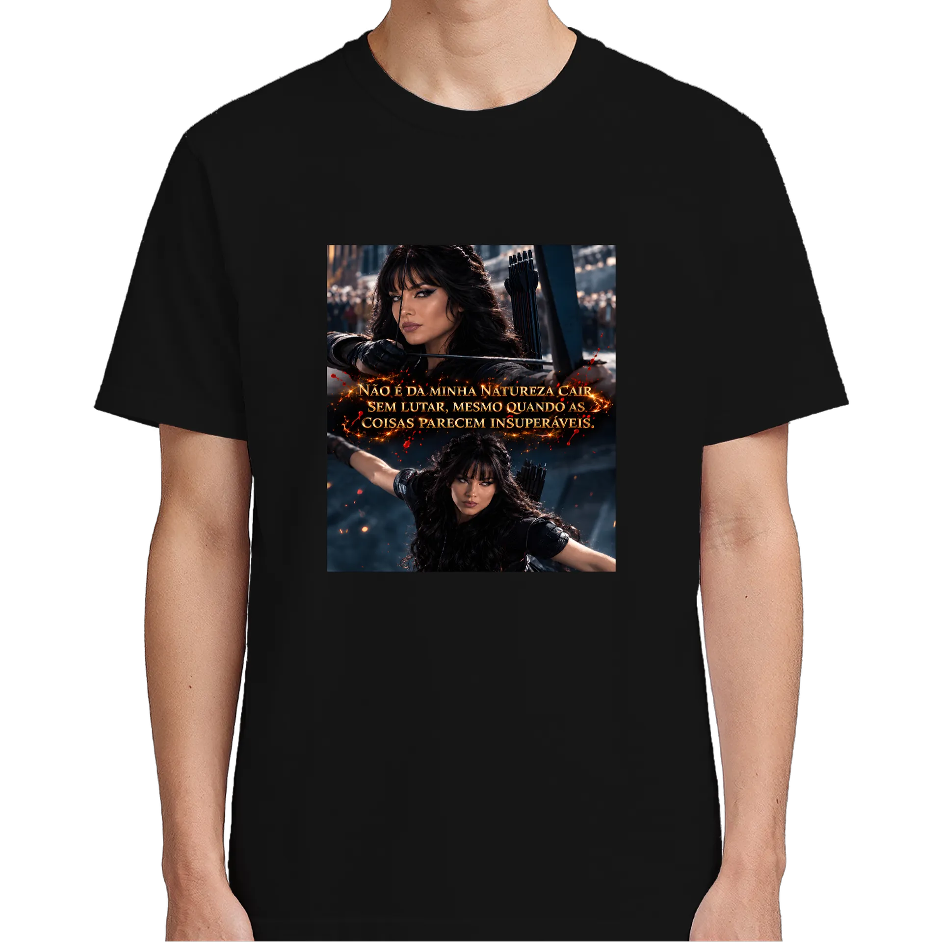 Camiseta Arqueira Realista com Frase Motivacional 100% - Imagem 4
