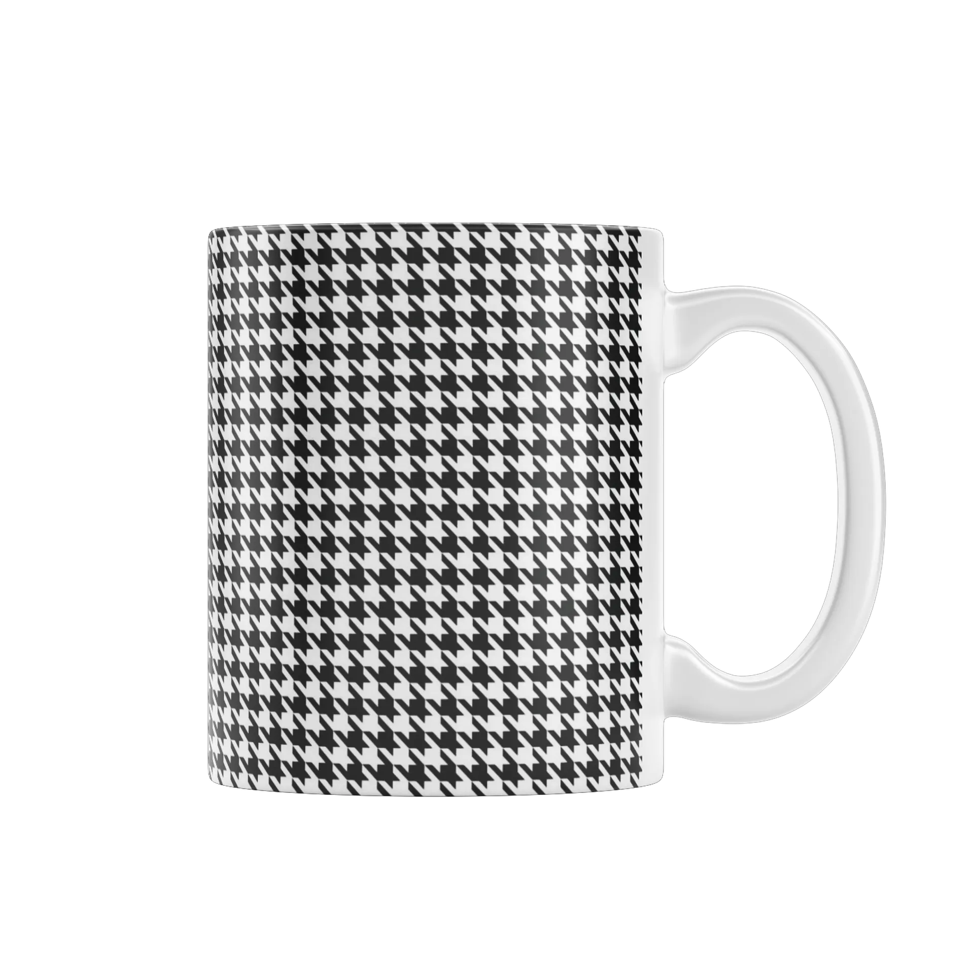 Caneca porcelana Estampa Geométrica Preto Branco 325ml - Imagem 1