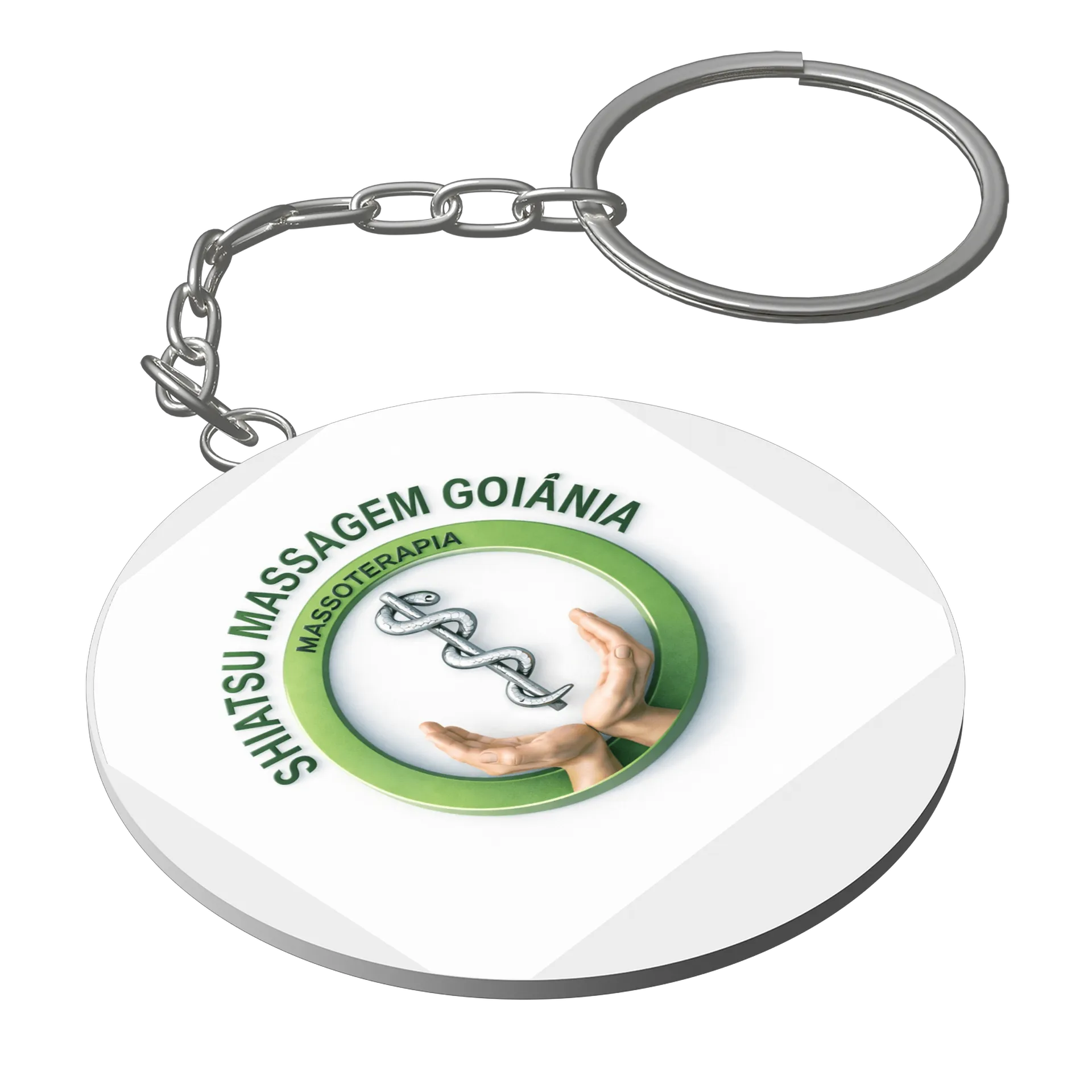 Chaveiro MDF Mãos Criativas Massagem Goiana Estampa MDF de Shiatsu personalizados — imagem 1 de 3