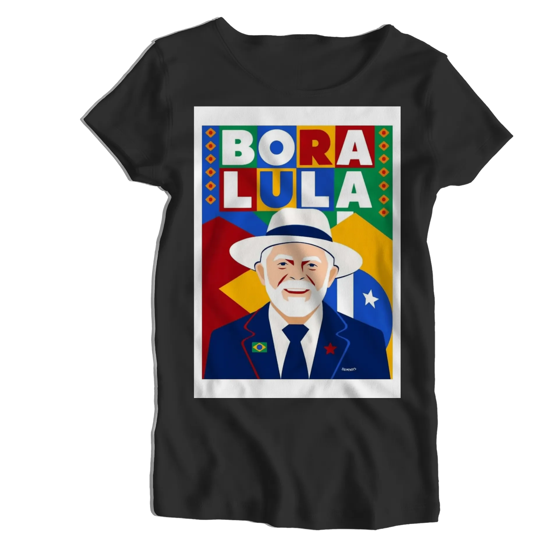 Camiseta Babylook Lula Bora Lula Estampa Colorida 100% - Imagem 1