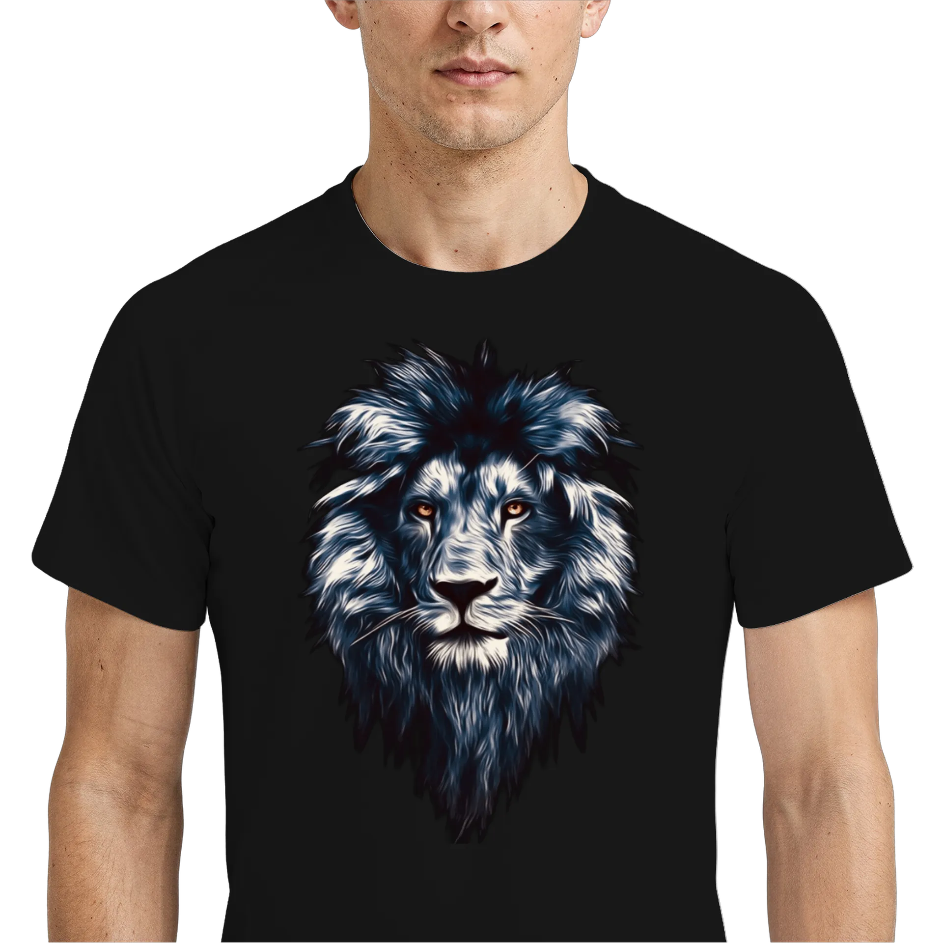 Camiseta Dry Fit Leão Azul 100% Polyester - Imagem 4