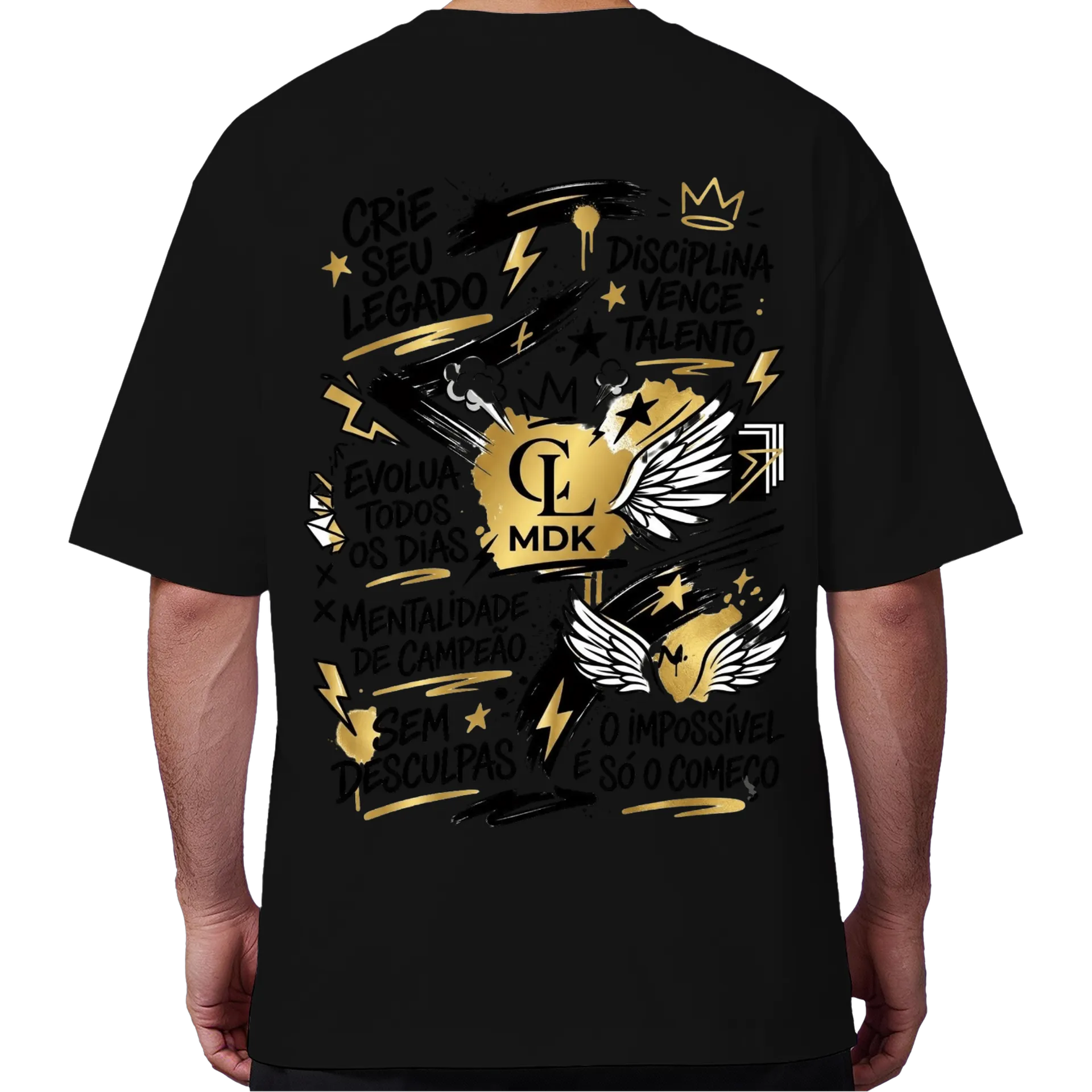 Camiseta Oversized Estampa Mentalidade de Campeão 100% - Imagem 6