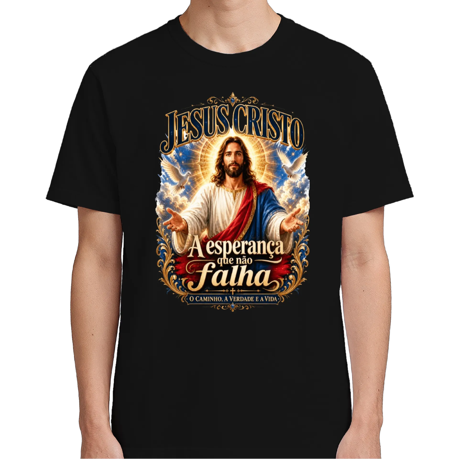 A esperança que não falha Camiseta 100% algodão de Visual Marcas Design — imagem 4 de 6