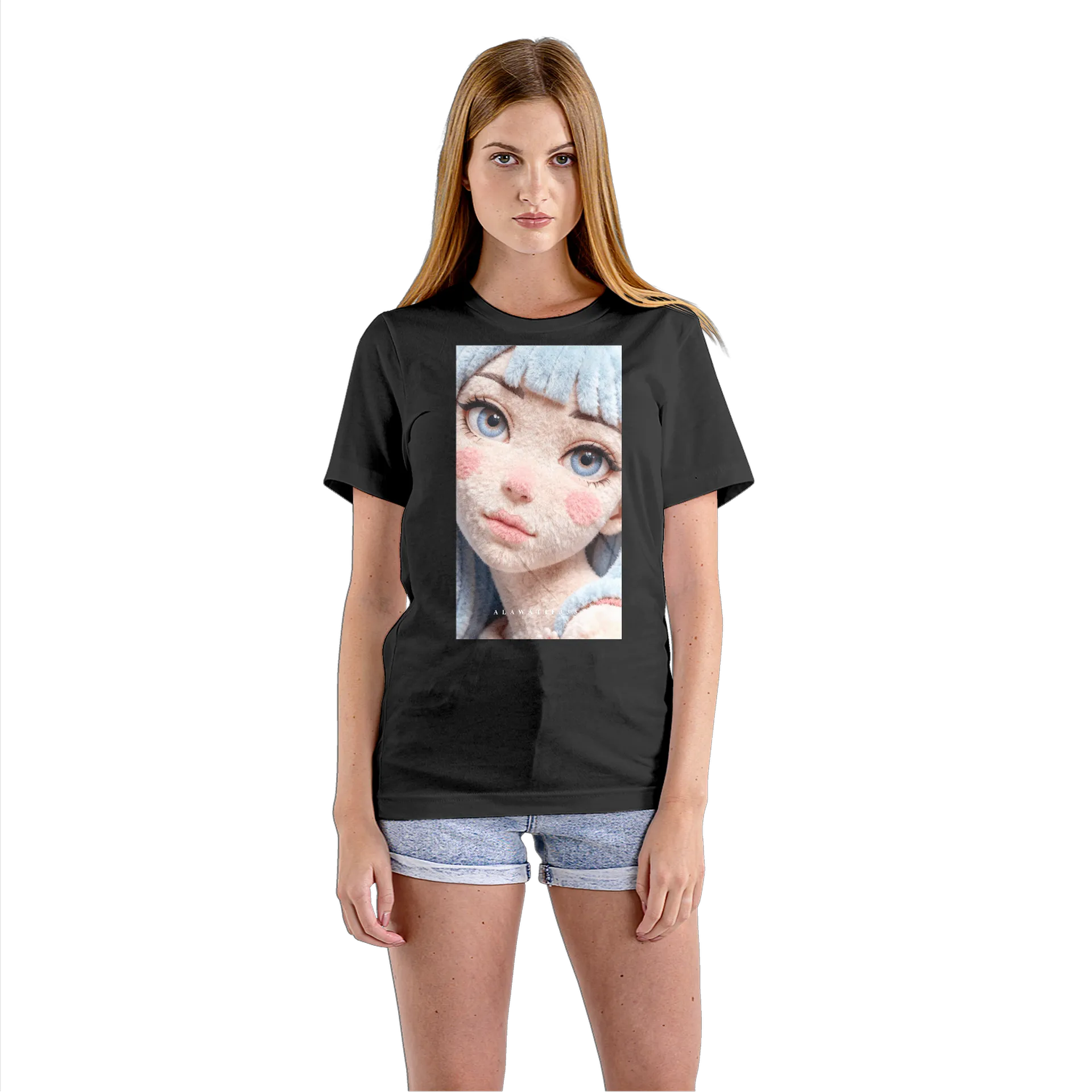 Camiseta Babylook Retrato Realista de Mulher 100% Algodão - Imagem 3