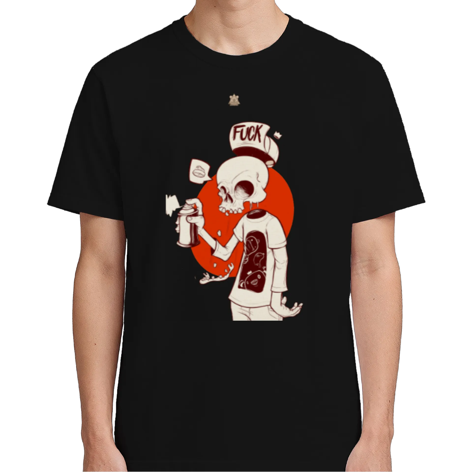 Camiseta Estampa Caveira Spray 100% Algodão - Imagem 5