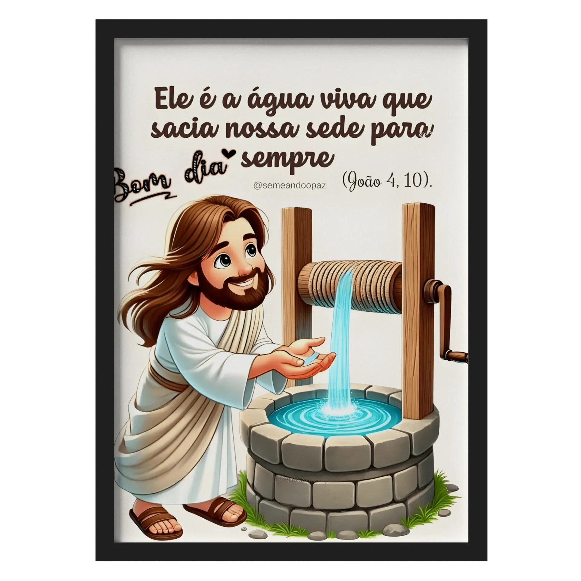 Quadro Jesus Cartoon Poço e Água Viva A3 de https://bugbug.com.br — imagem 1 de 3