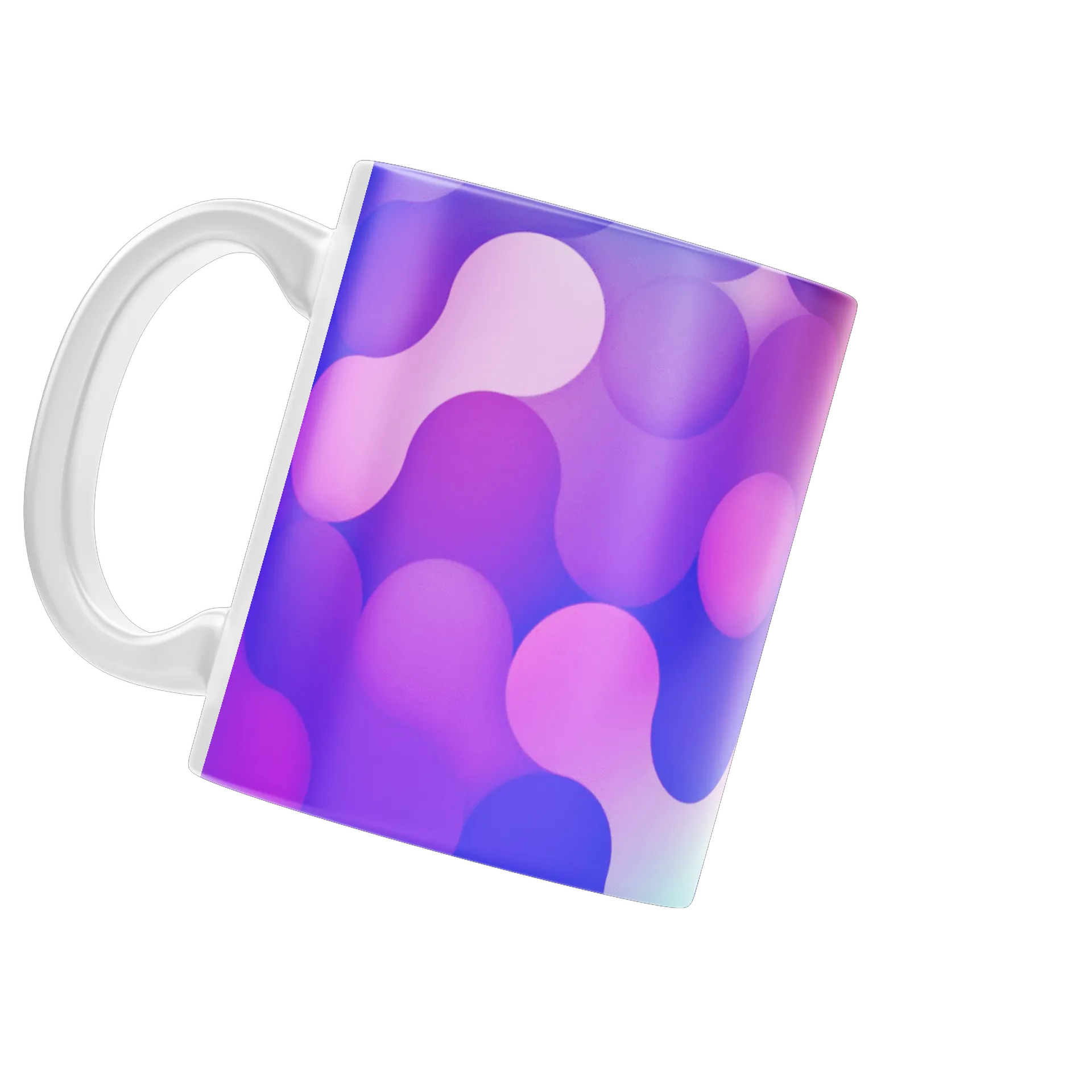 Caneca Porcelana Arte Abstrata Bola Neon 325ml - Imagem 3