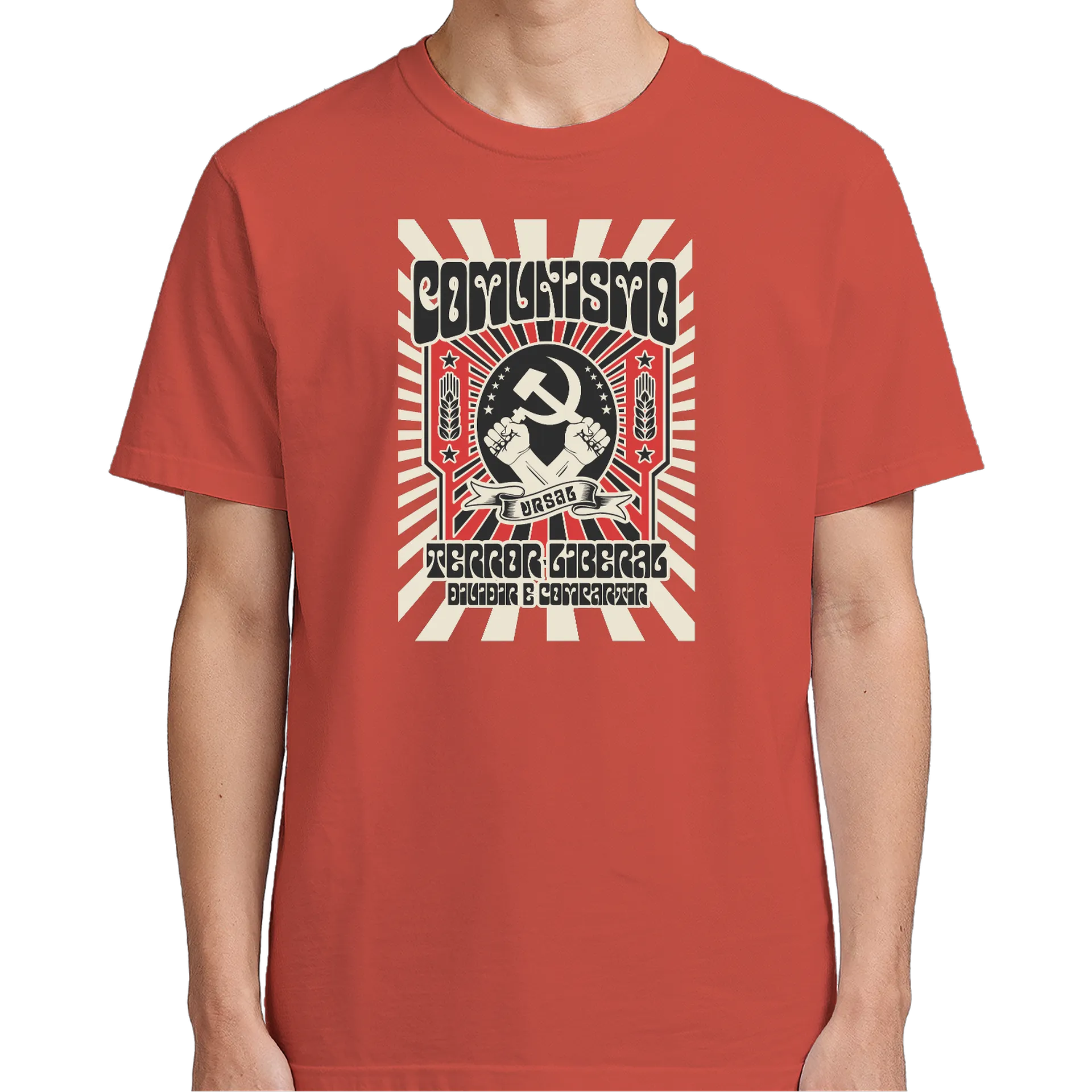 Camiseta Comunismo URSAL 100% Algodão Vermelho - Imagem 5