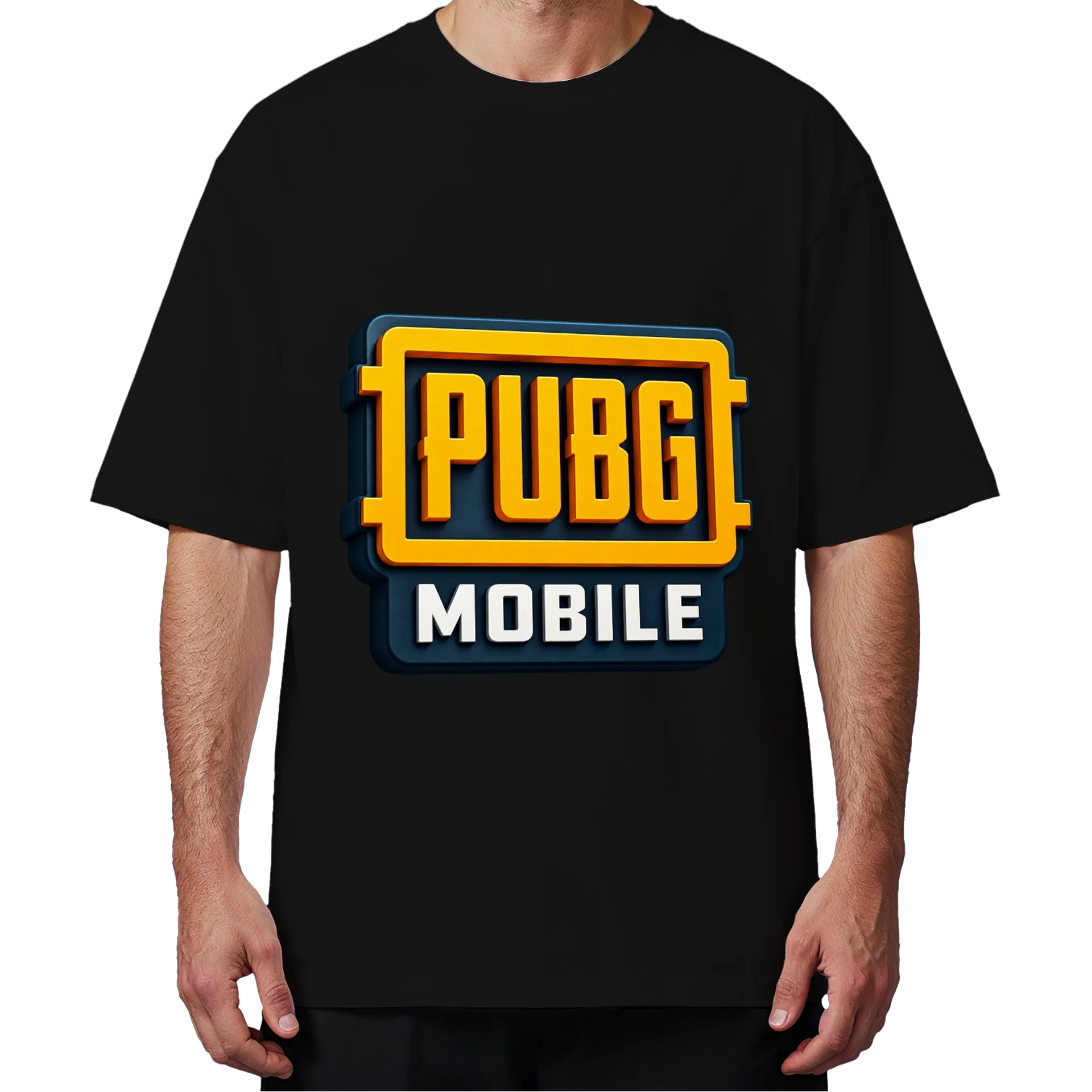 Camiseta Oversized Logotipo PUBG Mobile Tipográfico 3D - Imagem 4