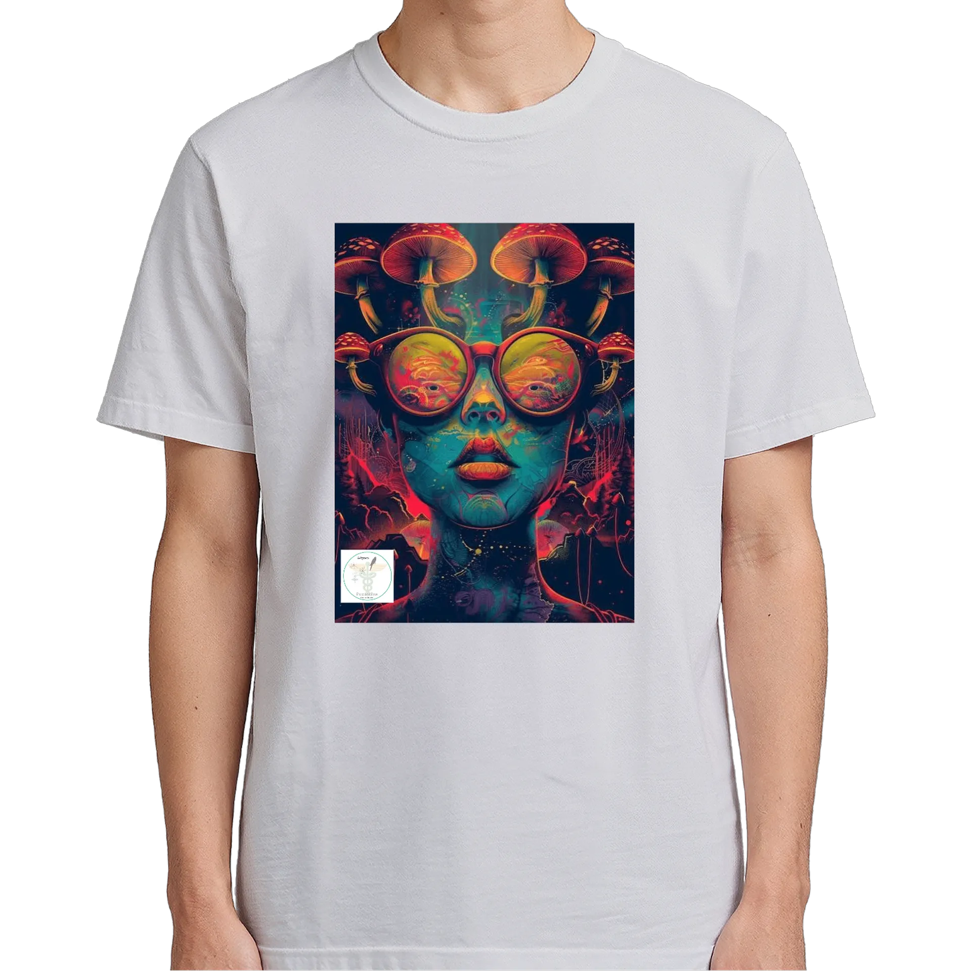 Camiseta Estampa Psicodélica com Cogumelos 100% Algodão - Imagem 5