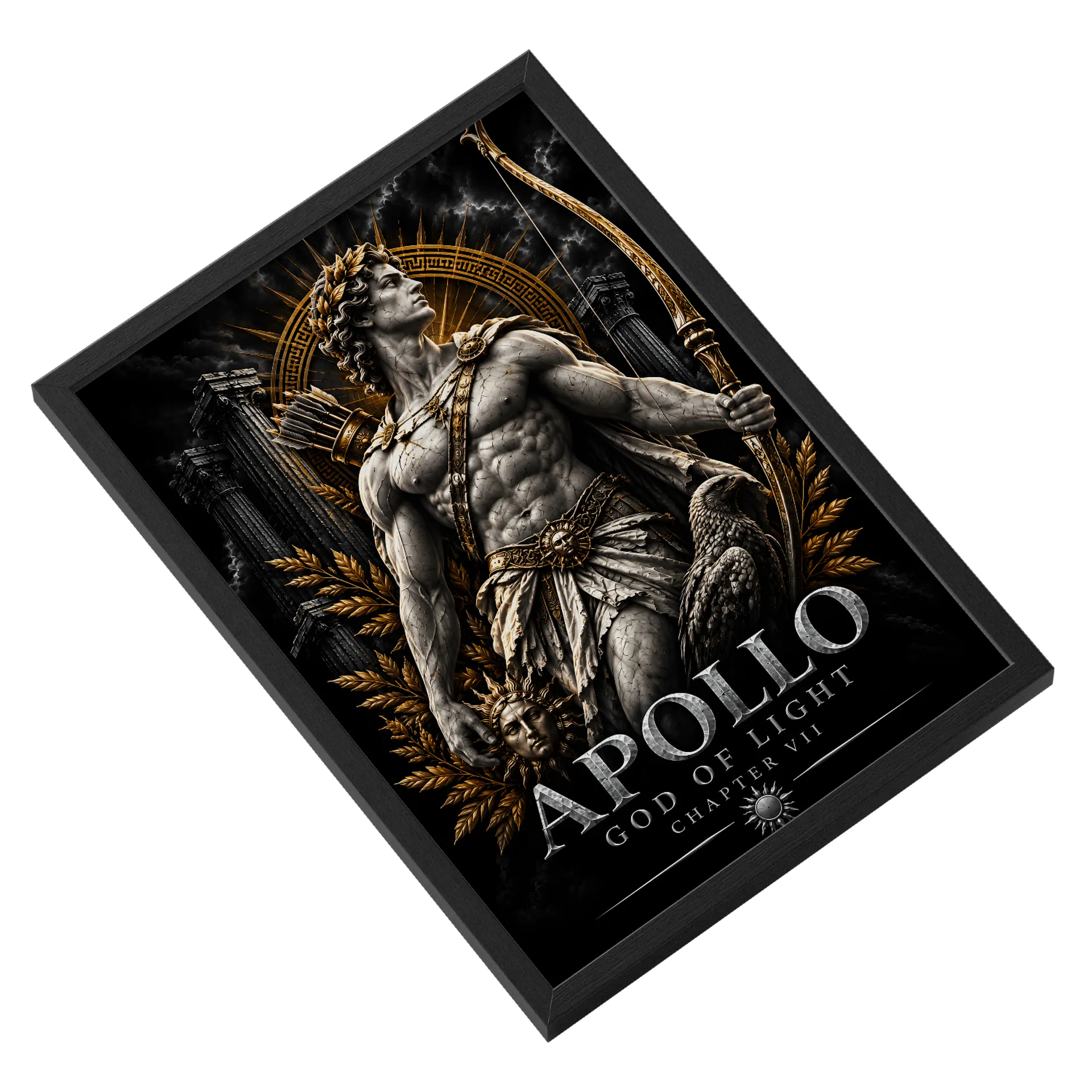 Quadro Apollo Deus da Luz Estilo Mitológico A3 com Vidro de IronFitStreet — imagem 2 de 3