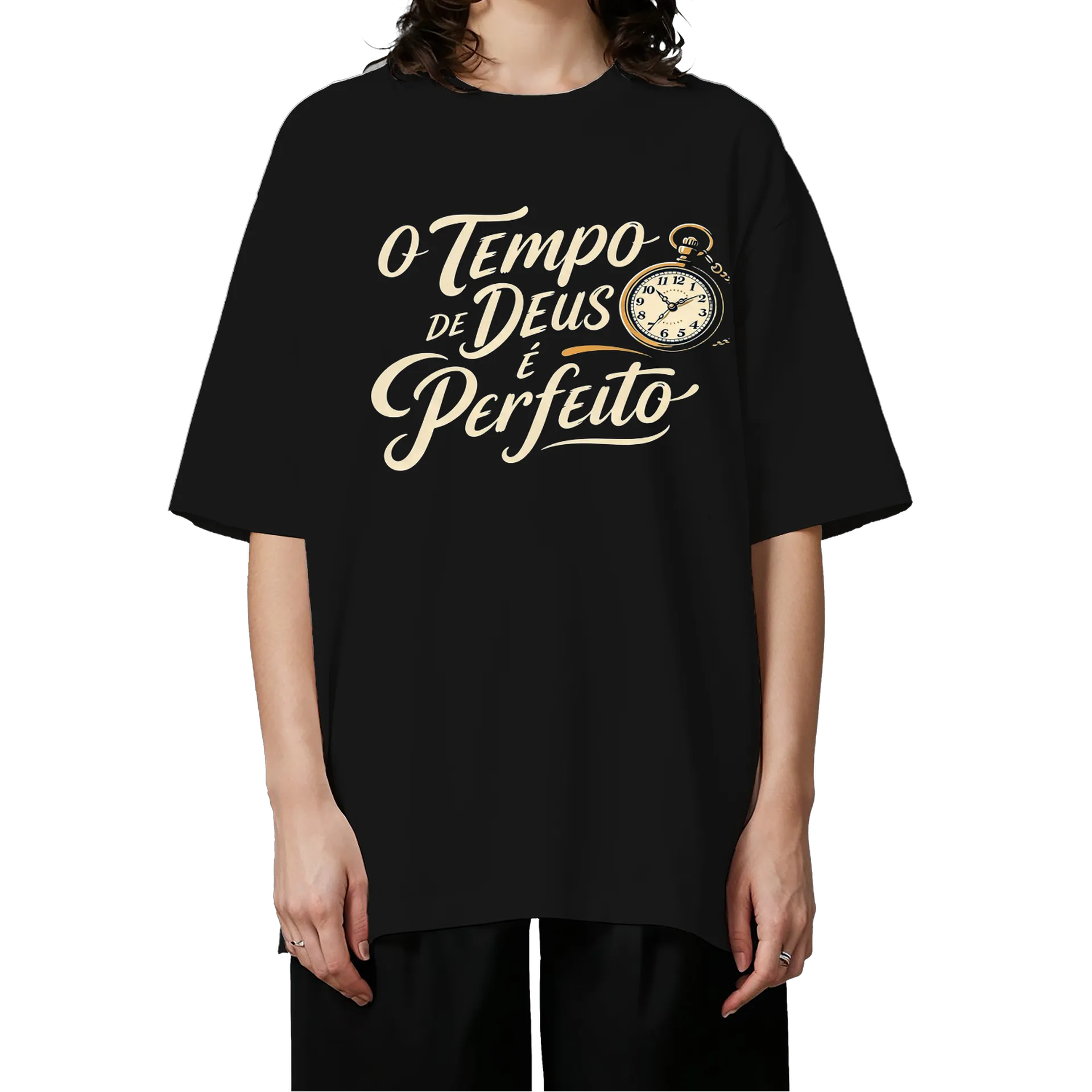 Camiseta Oversized O tempo de Deus de UP STORY COLLECTION — imagem 3 de 6