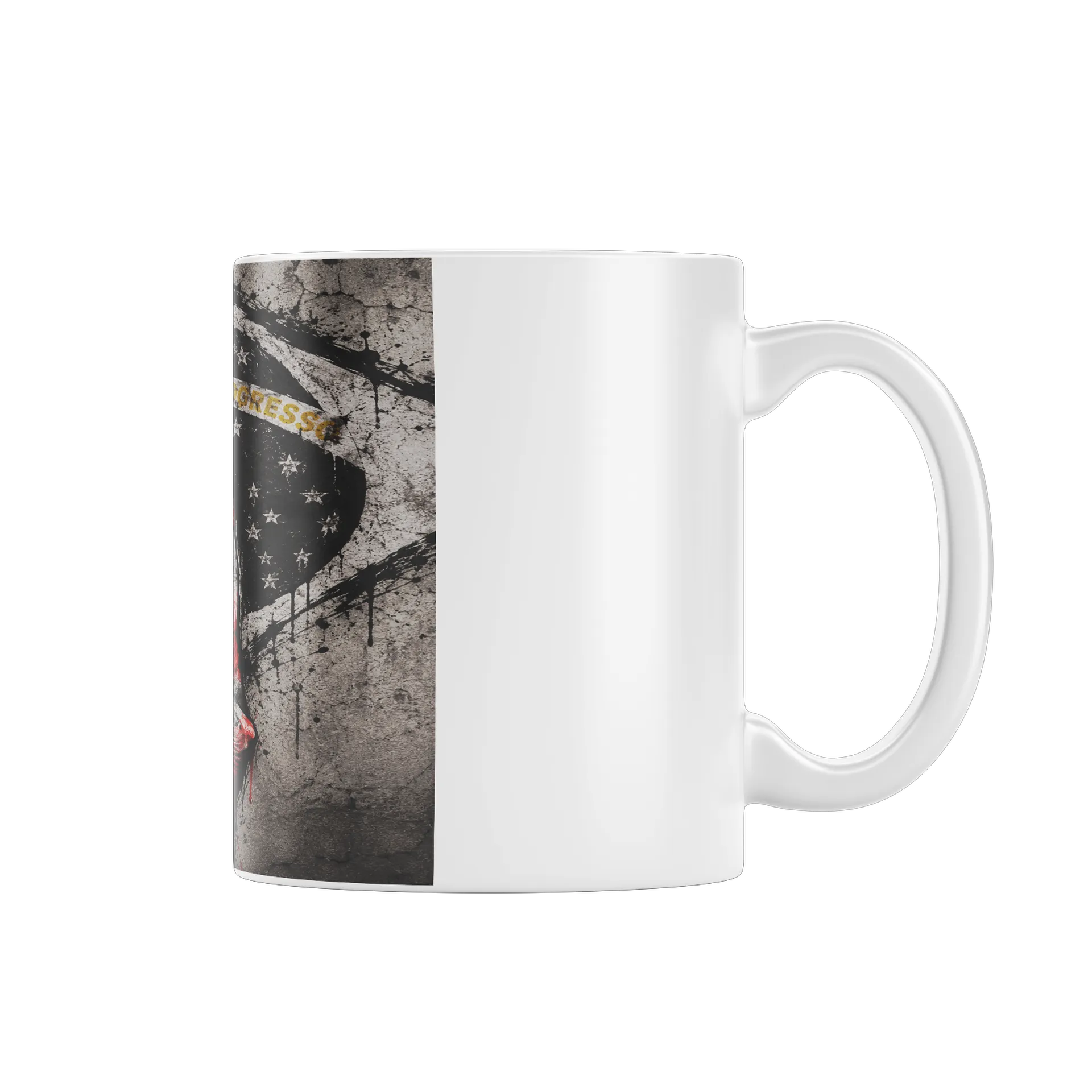 Caneca Estampa Mão e Bandeira do Brasil Grunge 325ml - Imagem 1