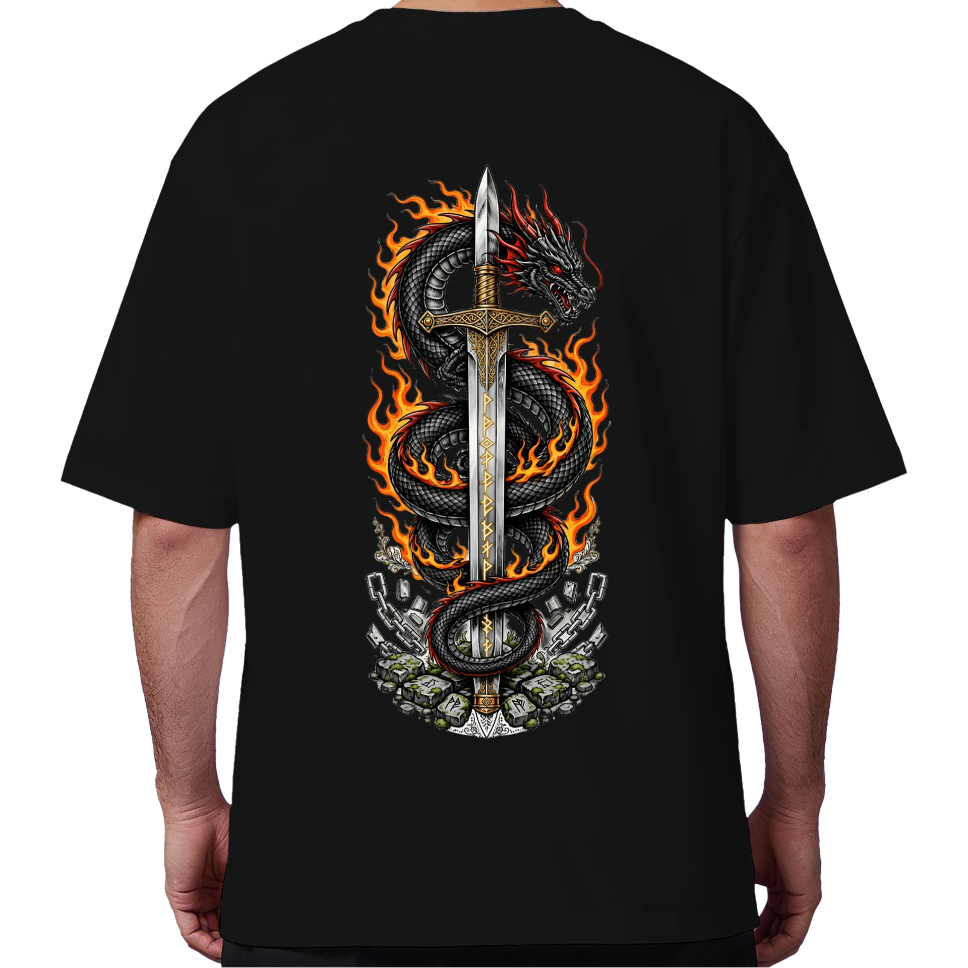 Camiseta Oversized dragão negro - Imagem 6