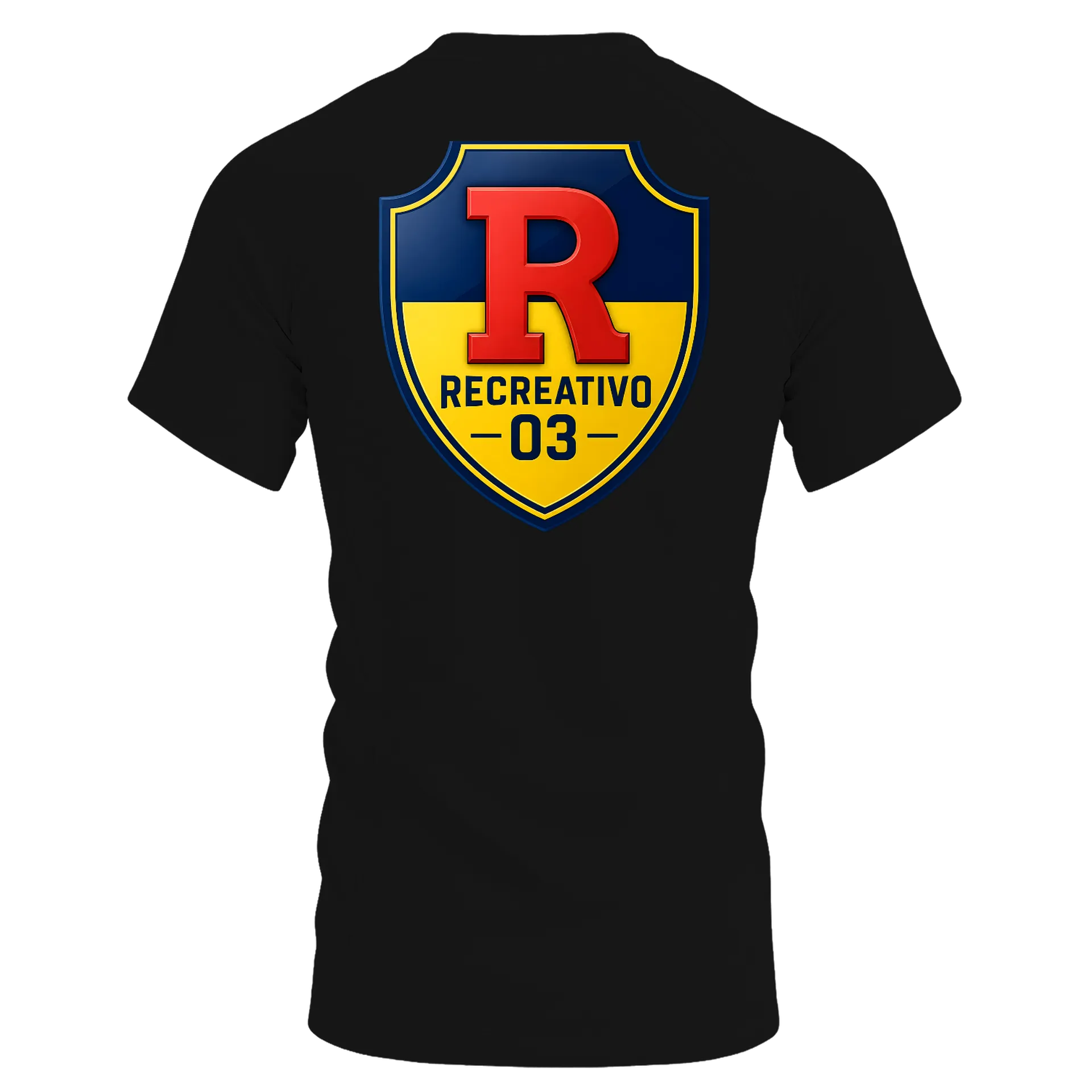 Camiseta Dry Fit Escudo Recreativo 03 Vermelho e Amarelo - Imagem 2