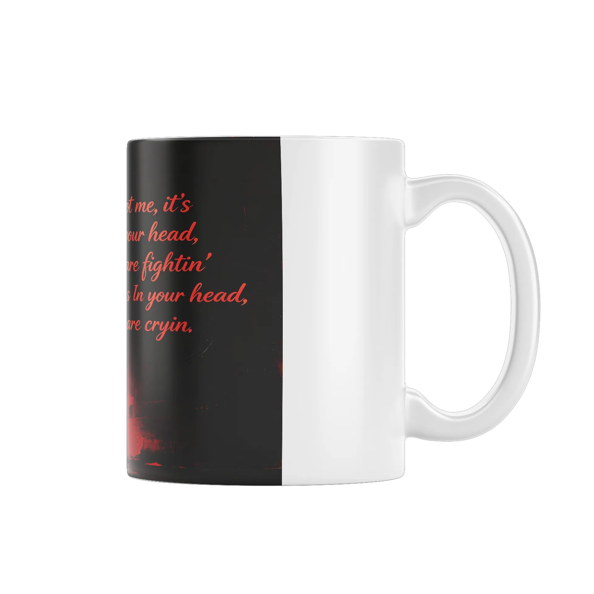Caneca Estampa Tipográfica Silhuetas Pretas 325ml - Imagem 1