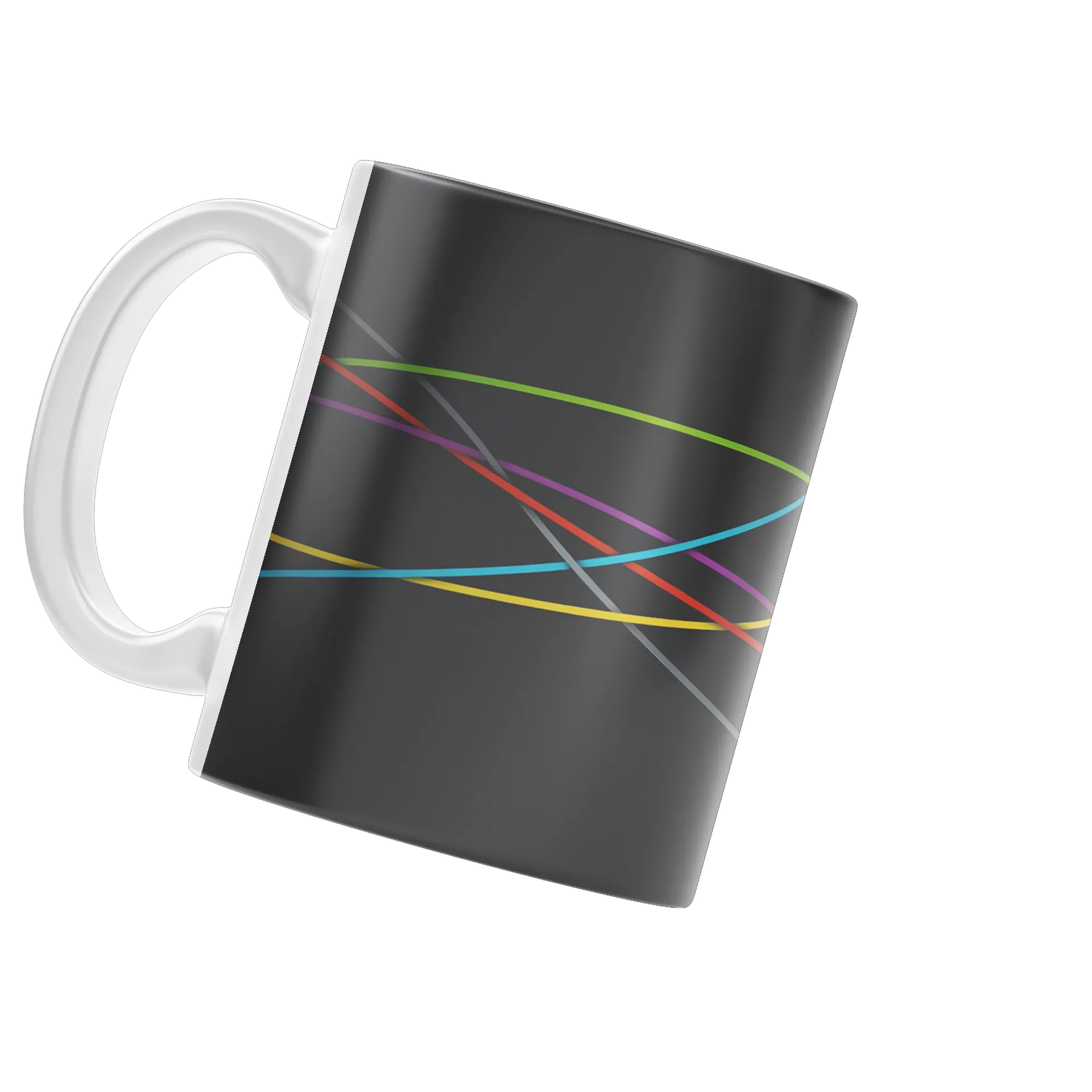 Caneca Porcelana Linhas Aéreas Multicoloridas 325ml - Imagem 3