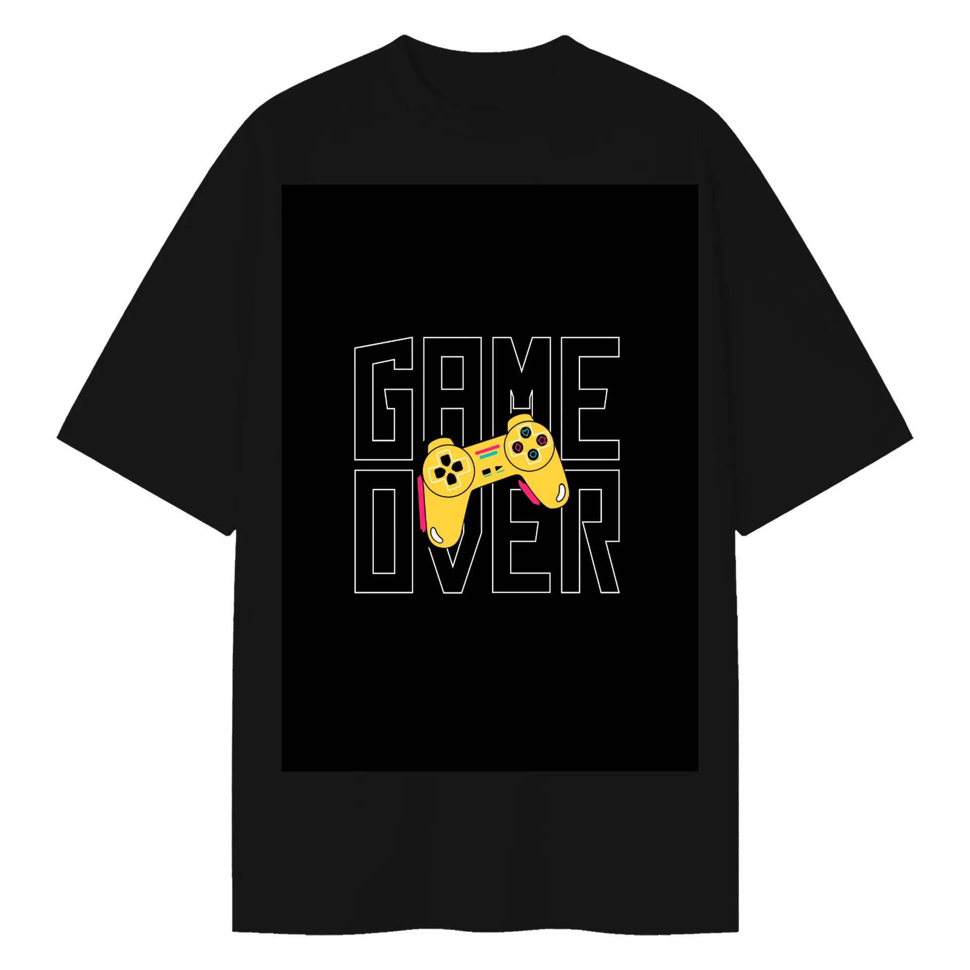 Camiseta Oversized Estampa Game Over Letras Gamer coesa de Gameon19 — imagem 1 de 6