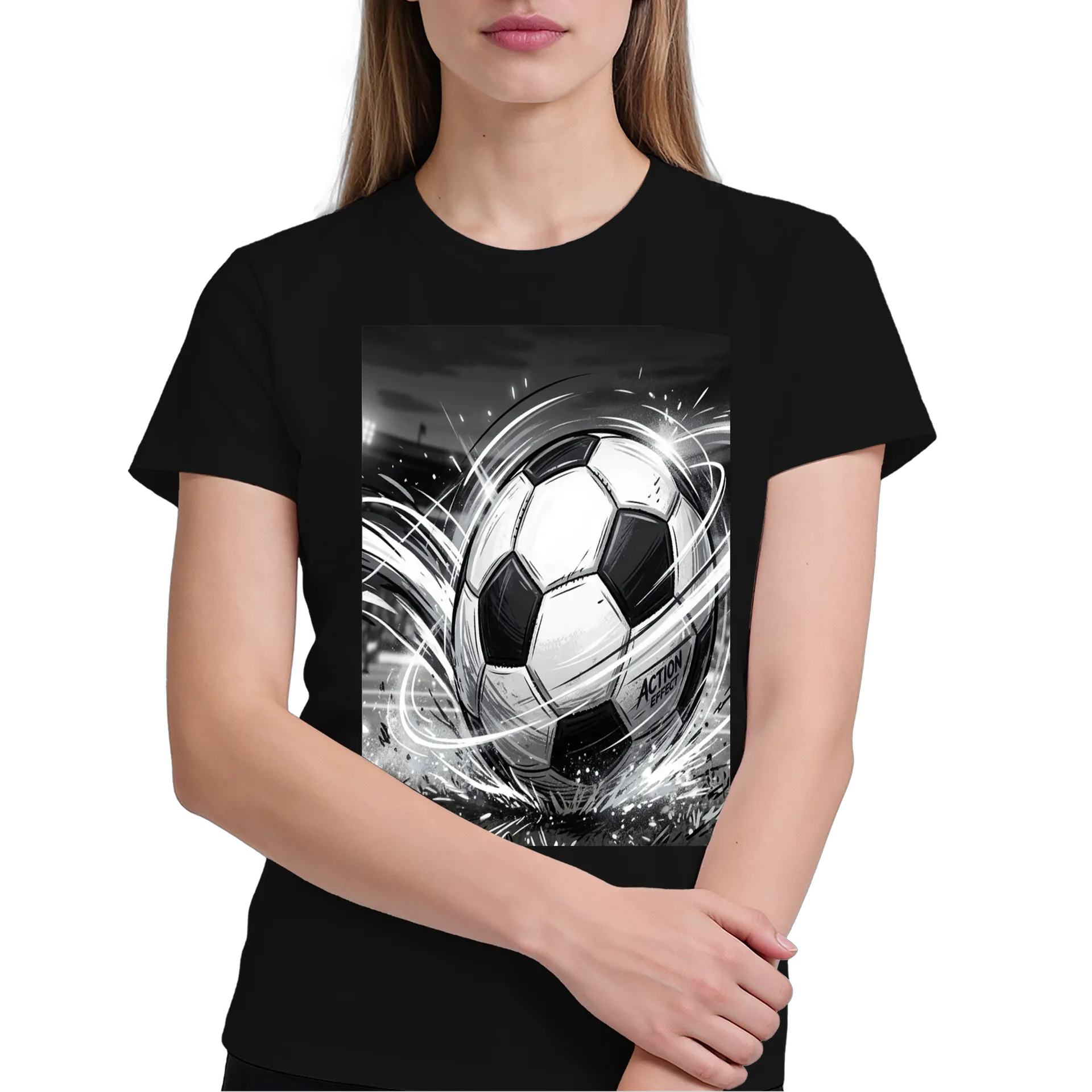 Camiseta Bola de Futebol em Arte Monocromática 100% Algodão - Imagem 3