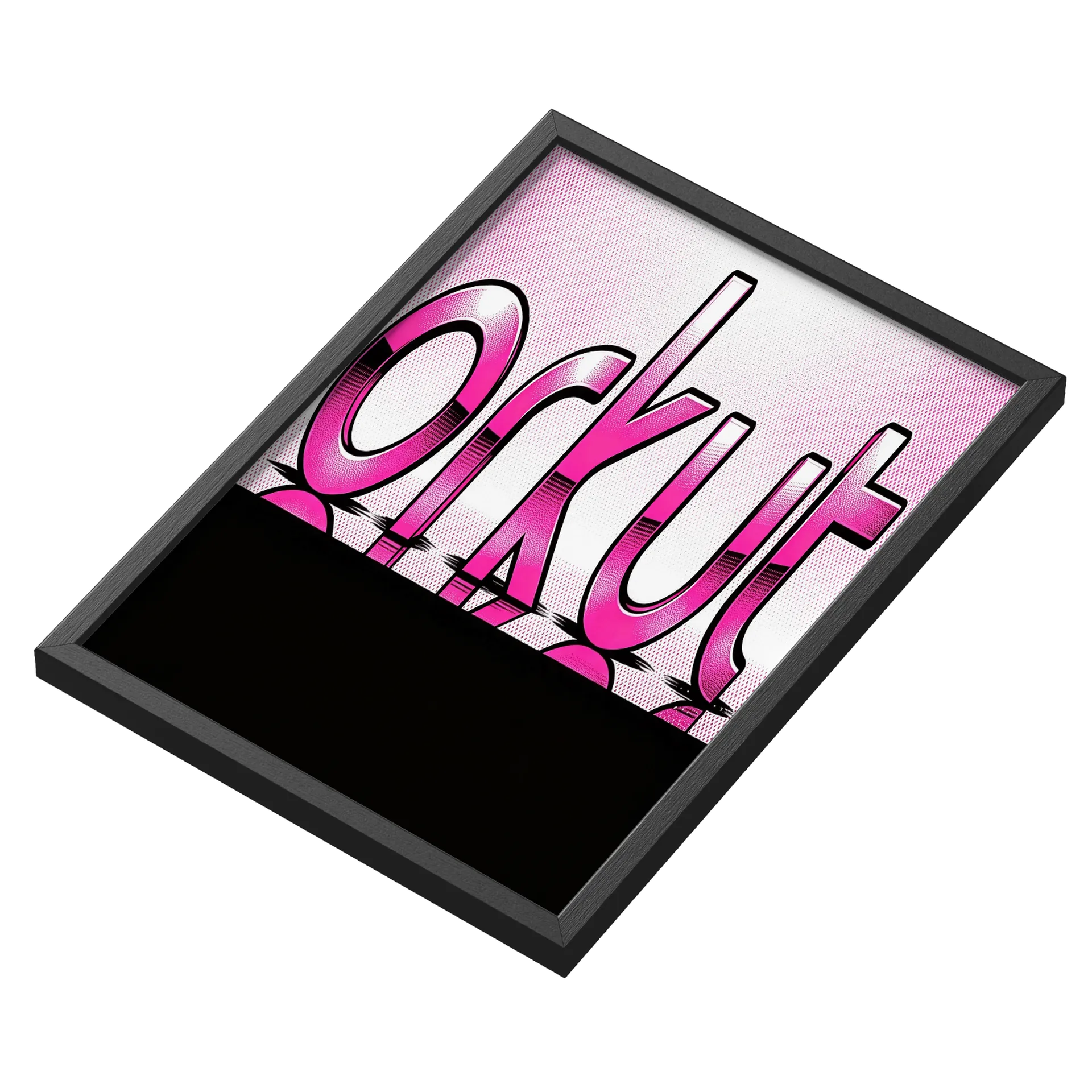 Quadro Texto Gótico Rosa A3 com Vidro MDF - Imagem 3