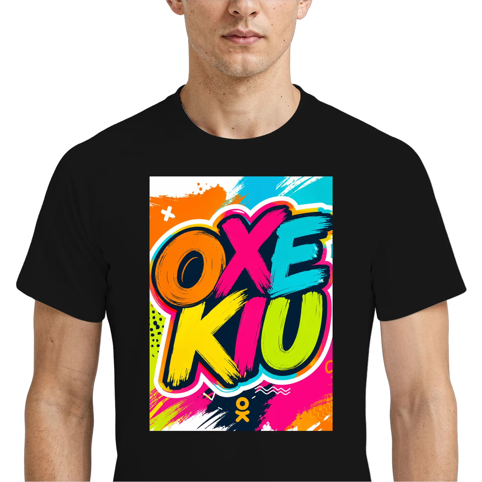 Camiseta Dry Fit Estampa “OXEK” Neon QR Code 100% - Imagem 4