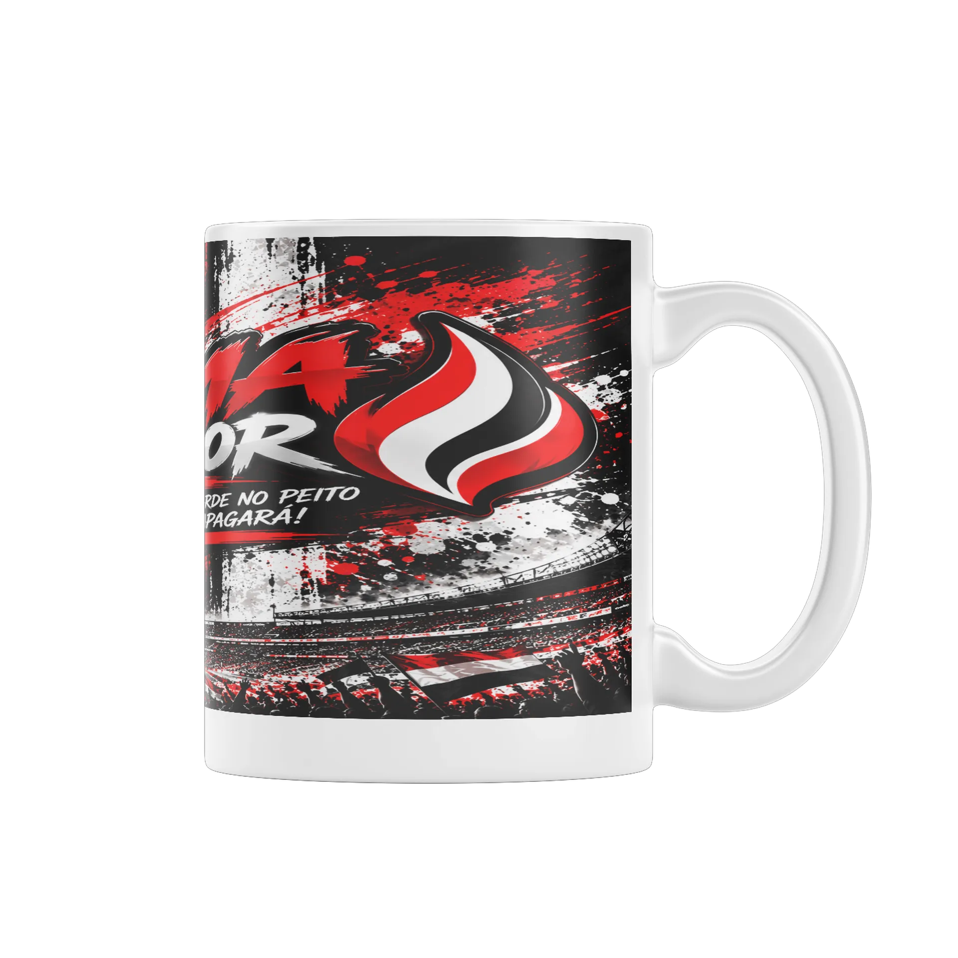 Caneca Estampa Chama Tricolor Tipográfica Vermelha e de CHAMA TRICOLOR — imagem 1 de 4