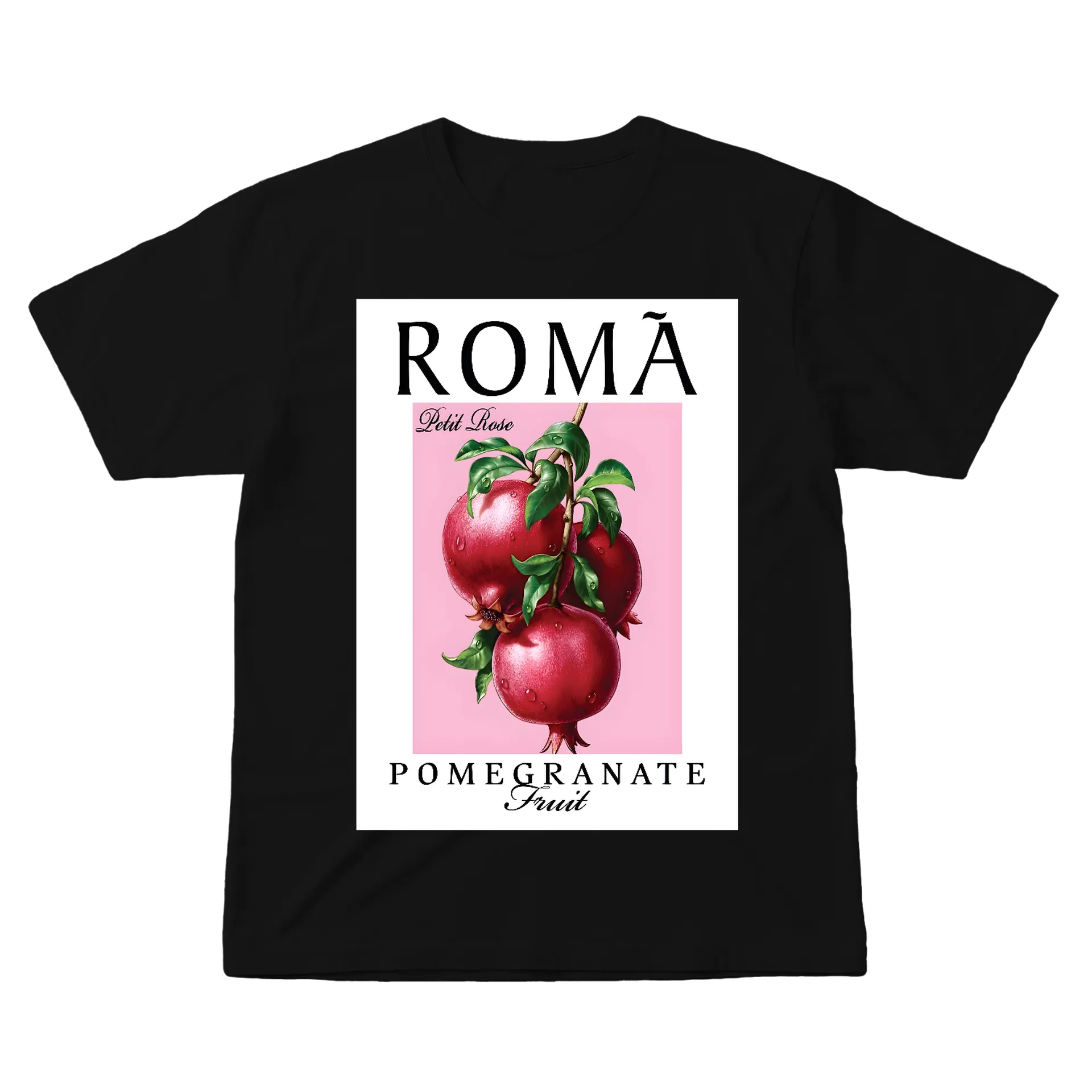 Camiseta Romã Petit Rose Estampa Tipográfica 100% Algodão - Imagem 1