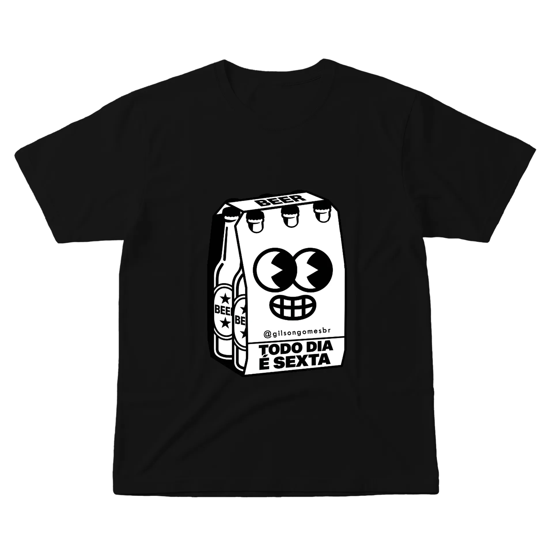 Camiseta pack de cerveja com texto todo dia é sexta - Imagem 1