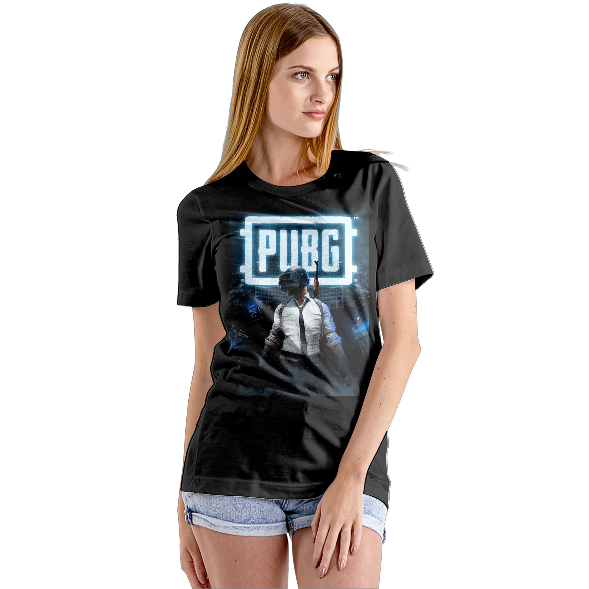 Camiseta Babylook PUBG Personagem Capacete 100% Algodão - Imagem 5