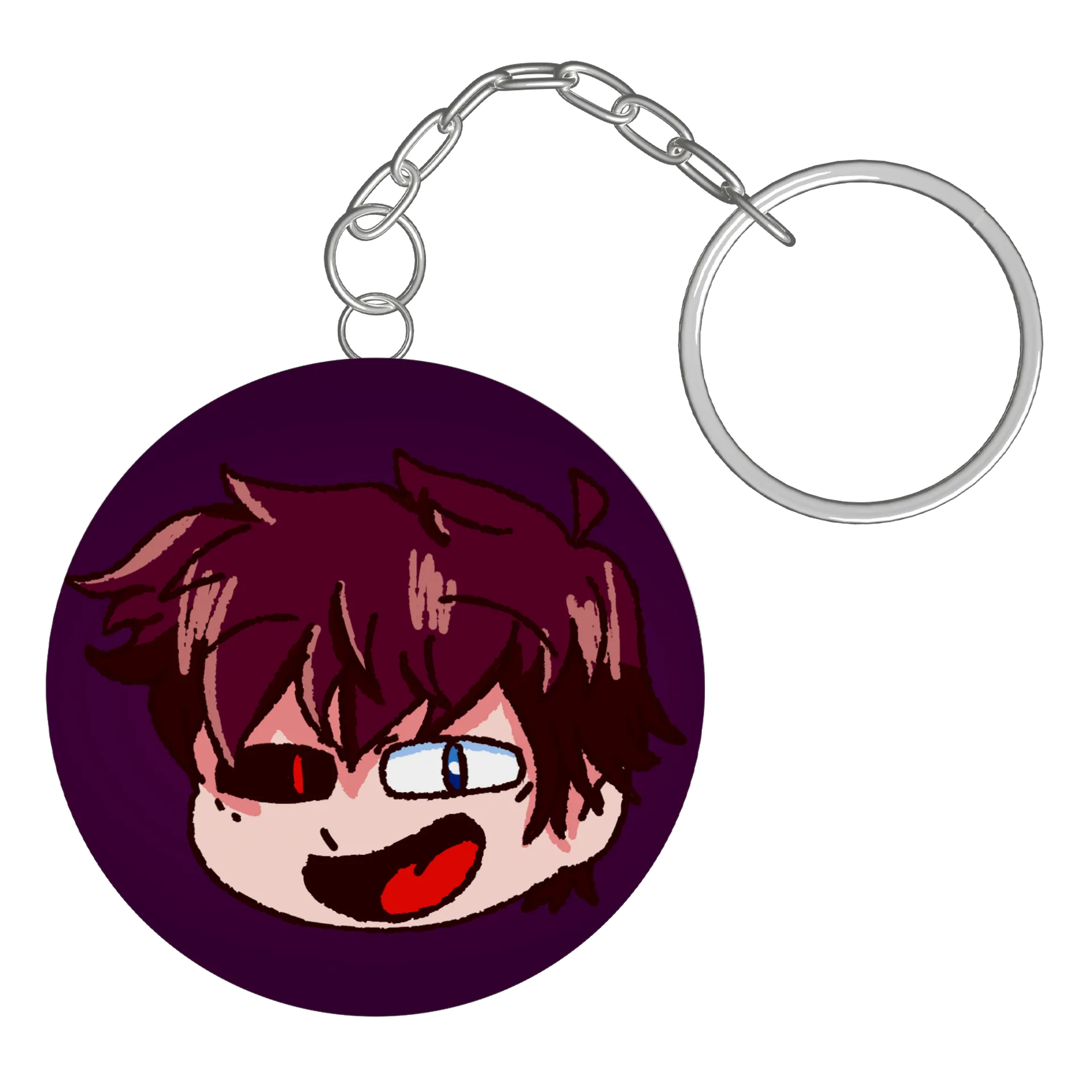 Chaveiro MDF Emote WX Rindo C/ Fundo Roxo - Imagem 3