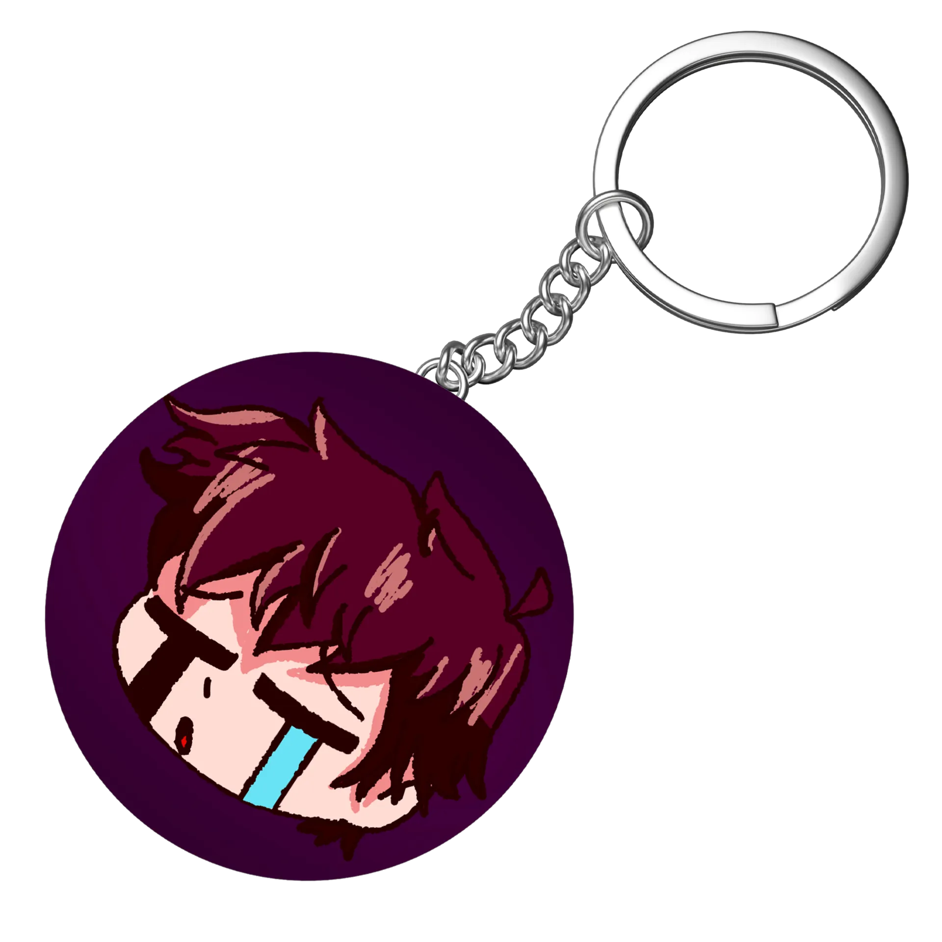 Chaveiro MDF Emote WX Triste C/ Fundo Roxo - Imagem 4