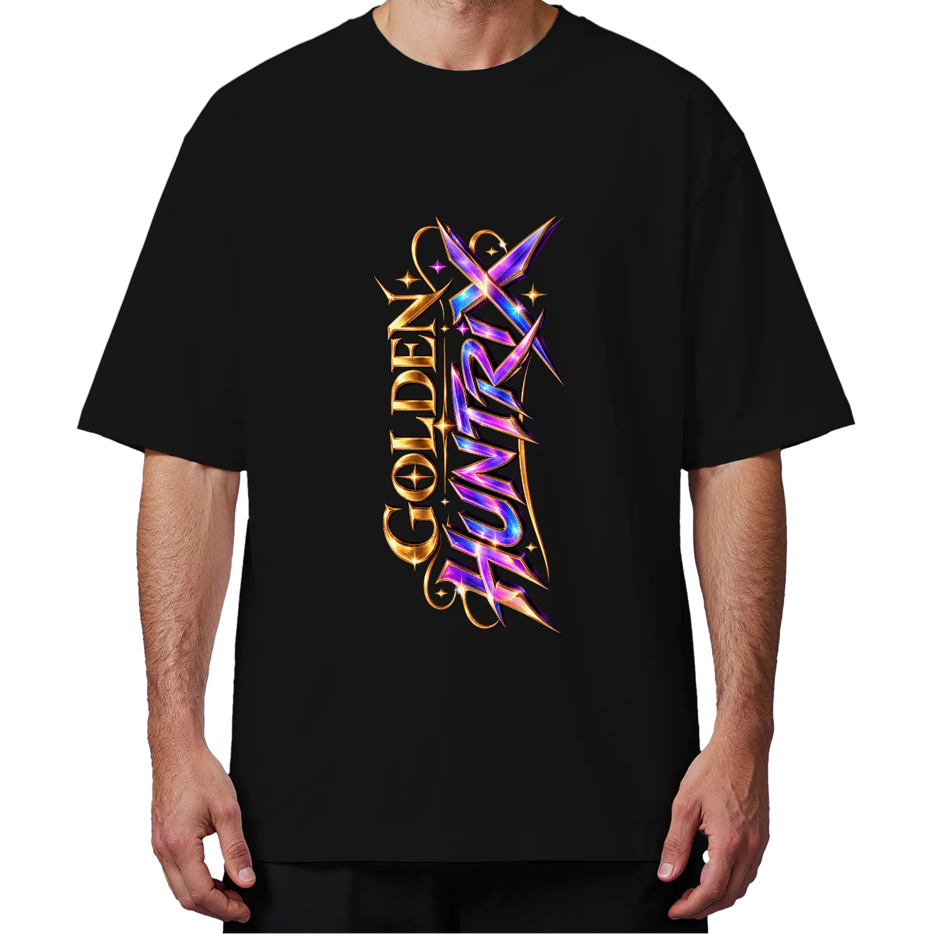 Camiseta Oversized Golden Huntrix de Essenza Art — imagem 4 de 6