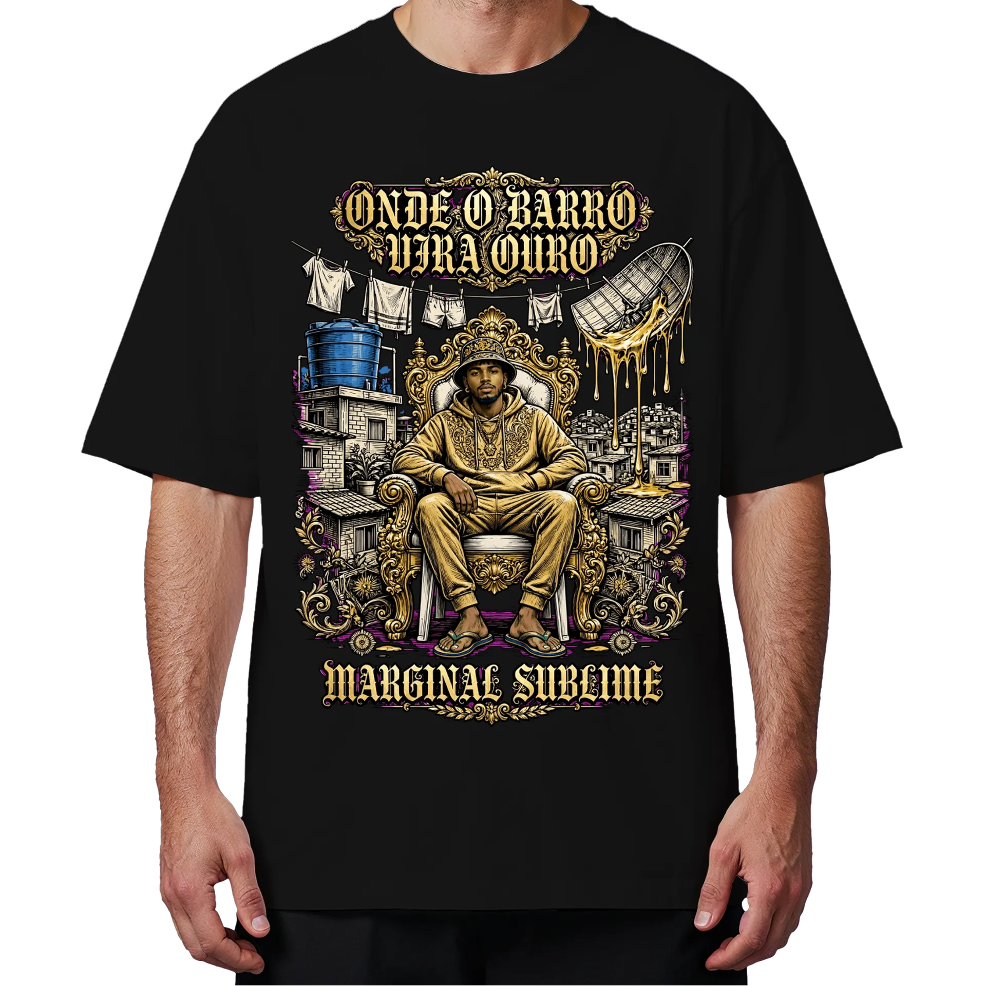 Camiseta Oversized Marginal Sublime Estampa Tipográfica - Imagem 4