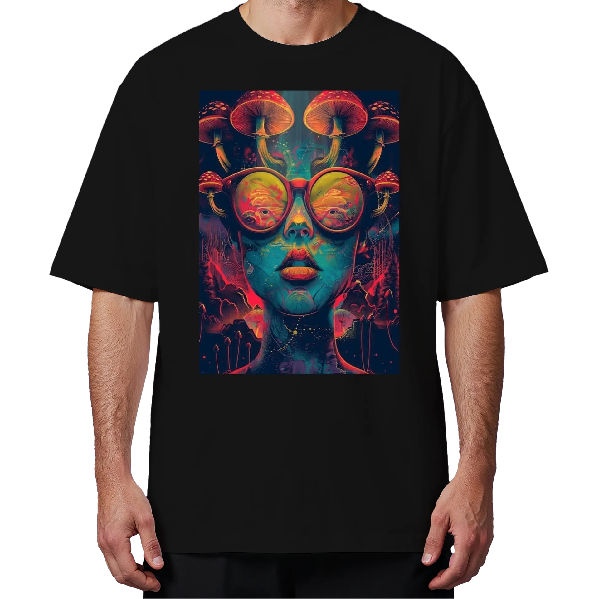 Camiseta Oversized Arte Psicodélica 100% Algodão - Imagem 4