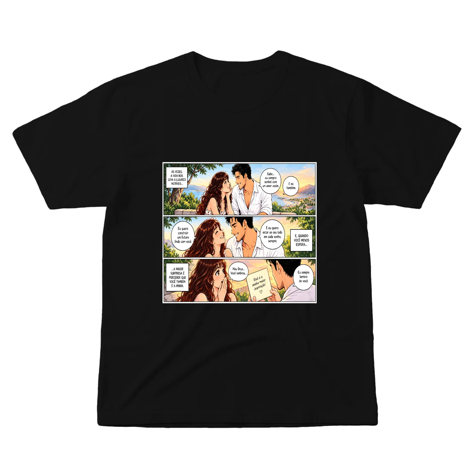 Camiseta Estampa Romance Ilha Luz 100% Algodão - Imagem 1