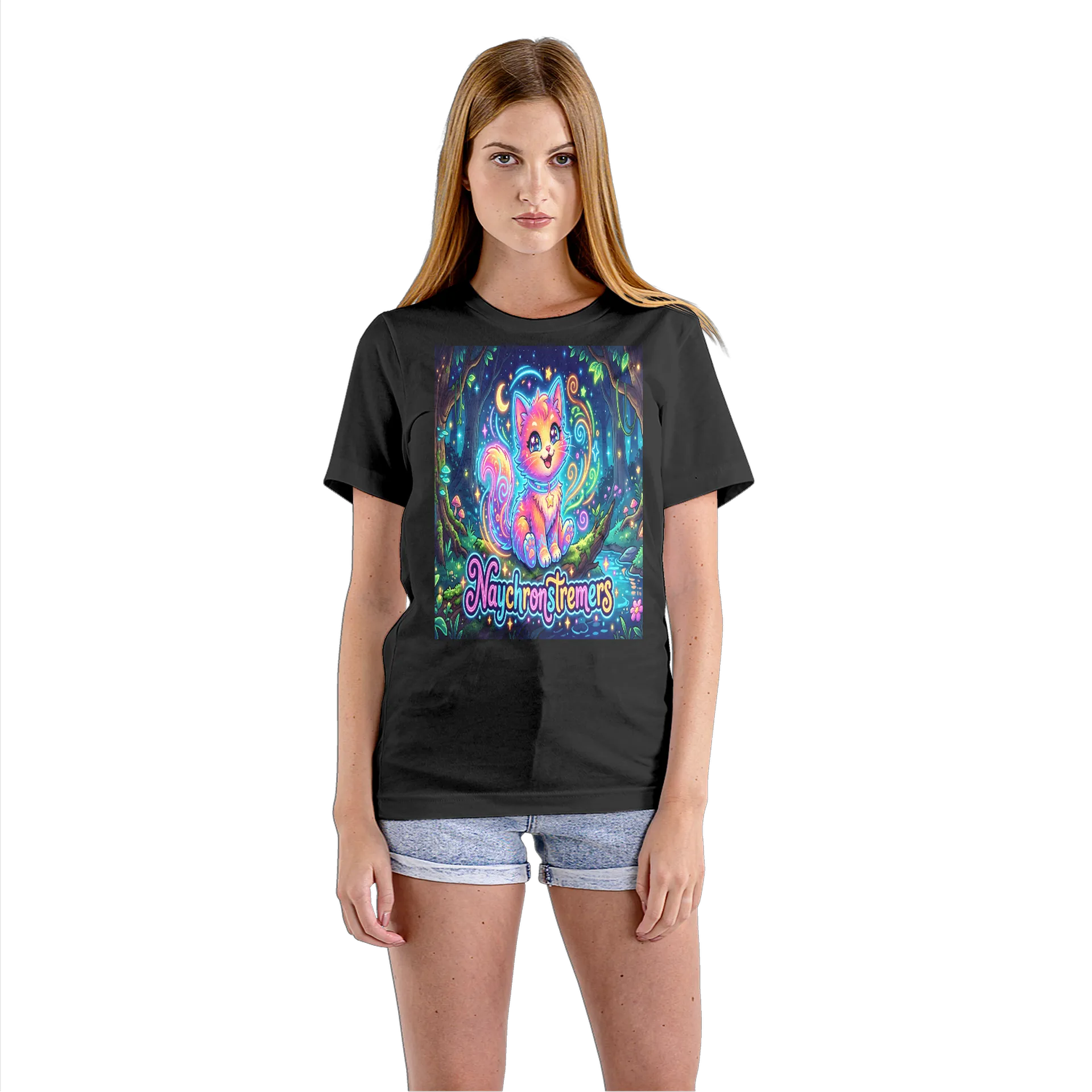 Camiseta Babylook Gato Fantasia Tipografia NychronStreamers - Imagem 3
