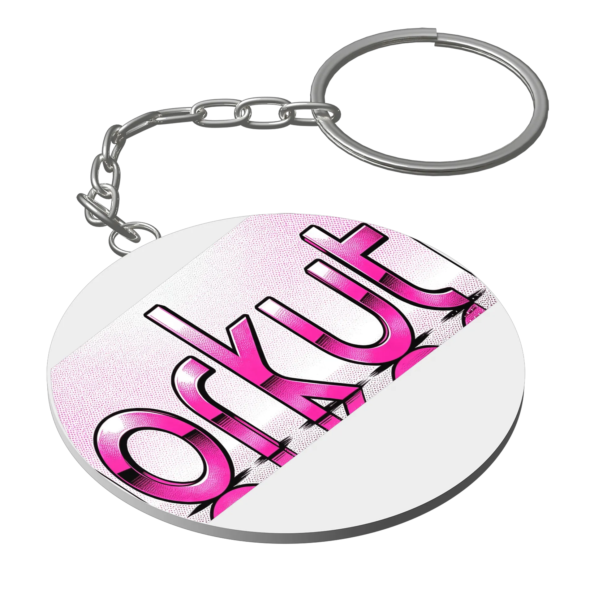 Chaveiro MDF Estampa Rockbit Pink - Imagem 1
