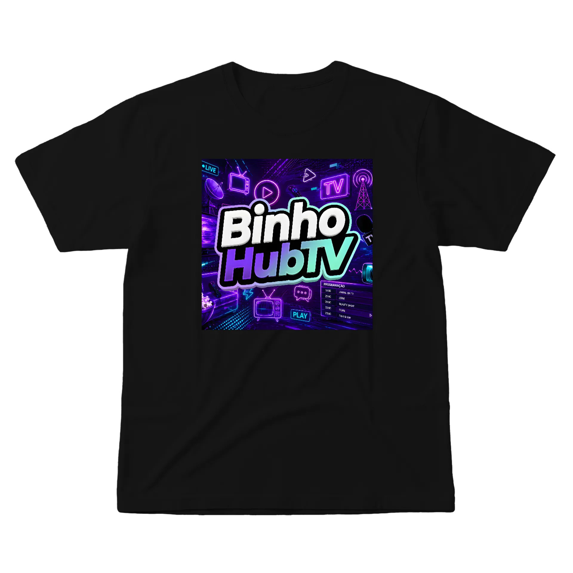 Camiseta Estampa Tipográfica Binho HubTV 100% Algodão de Binho — imagem 1 de 6