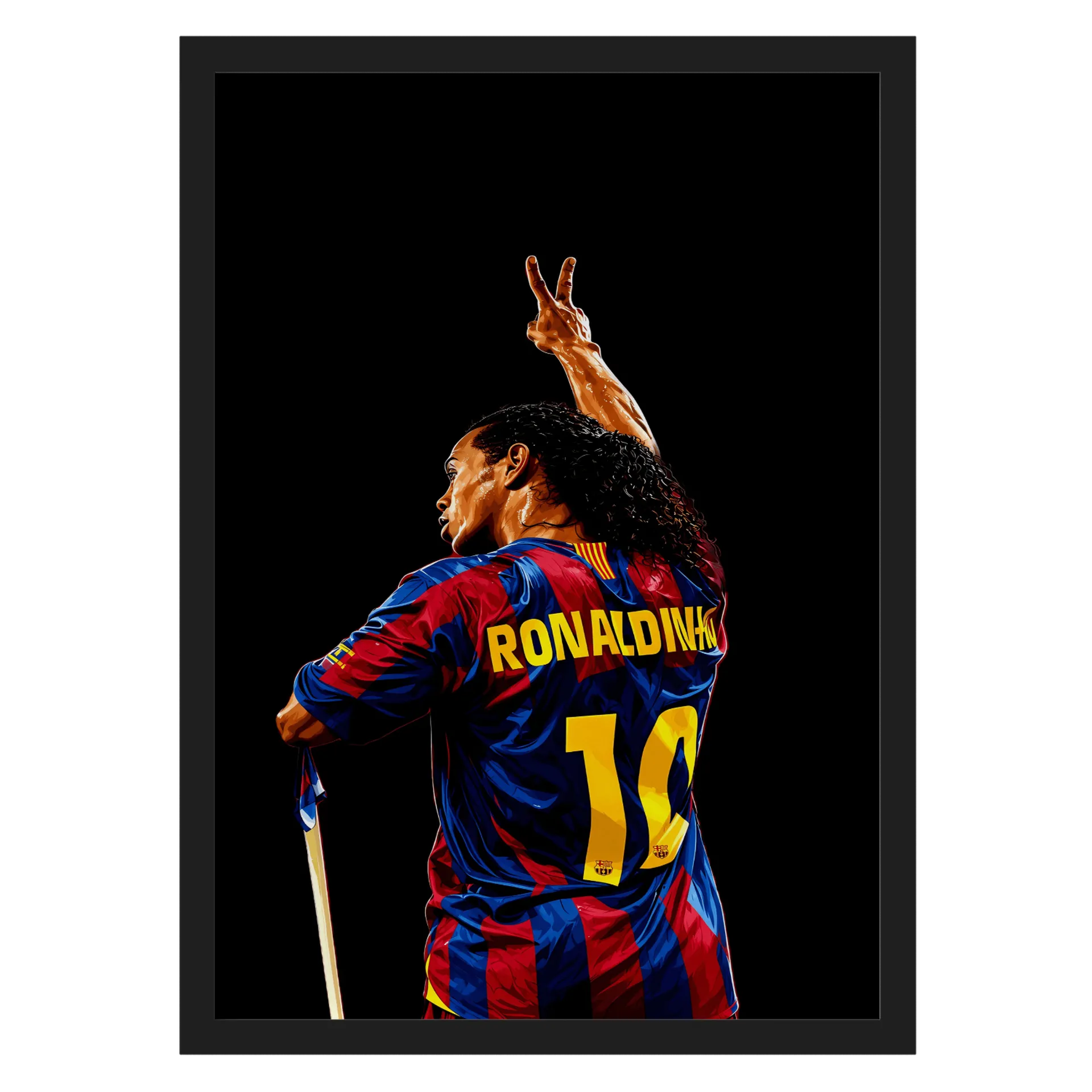 Quadro Ronaldinho Futebol A3 MDF e Vidro - Imagem 1
