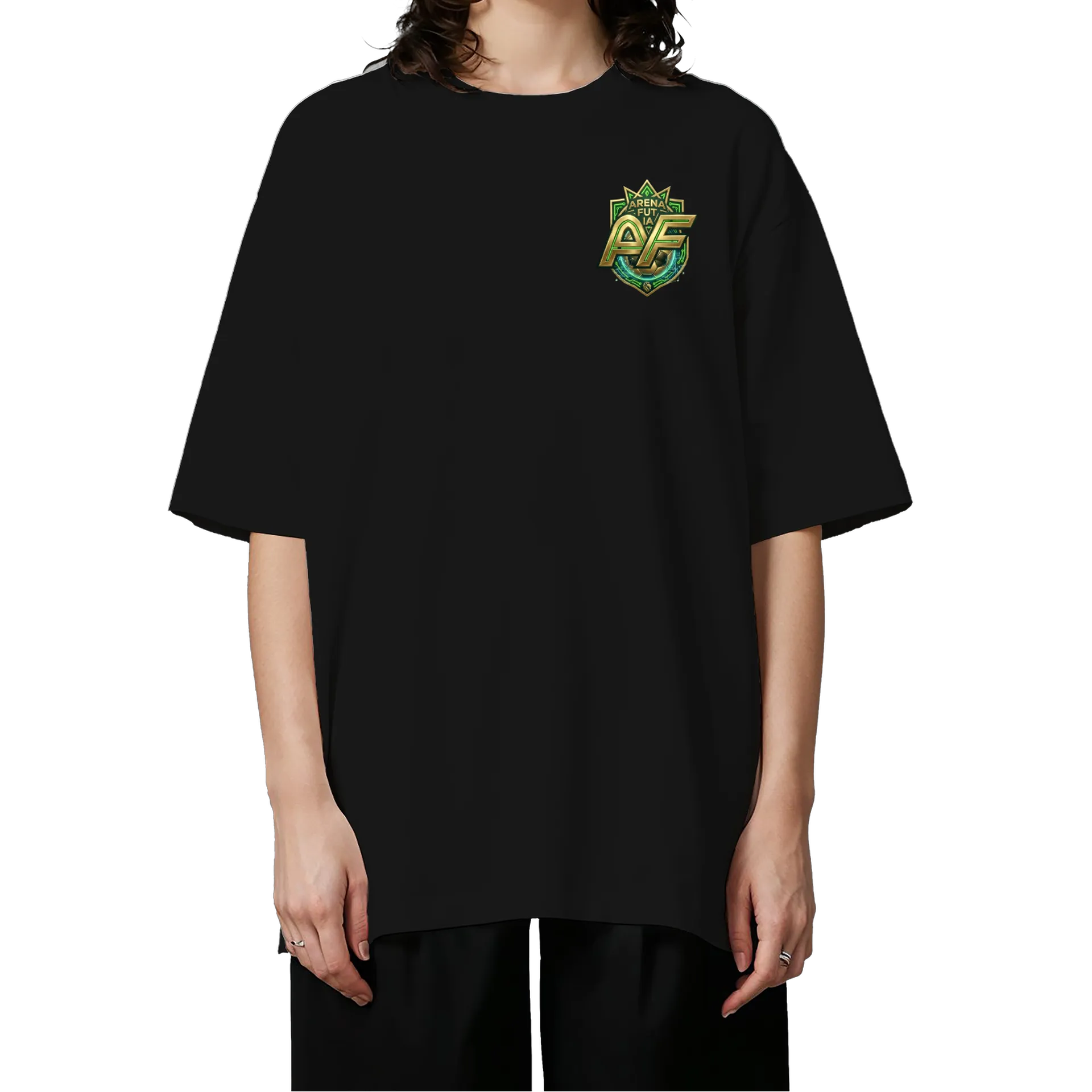 Camiseta Oversized Estampa Flamengo Estilo Anime Preto - Imagem 3