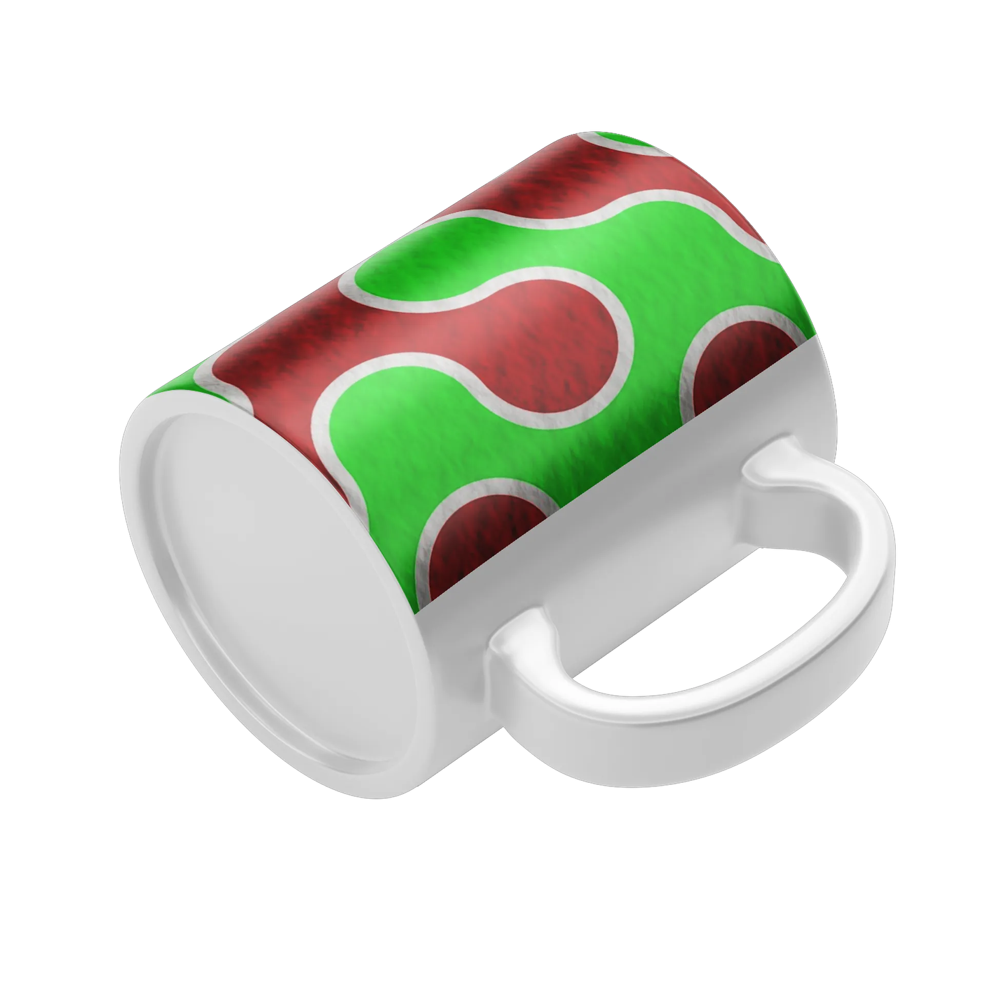 Caneca Estampa Abstrata Vermelho Verde 325ml - Imagem 4