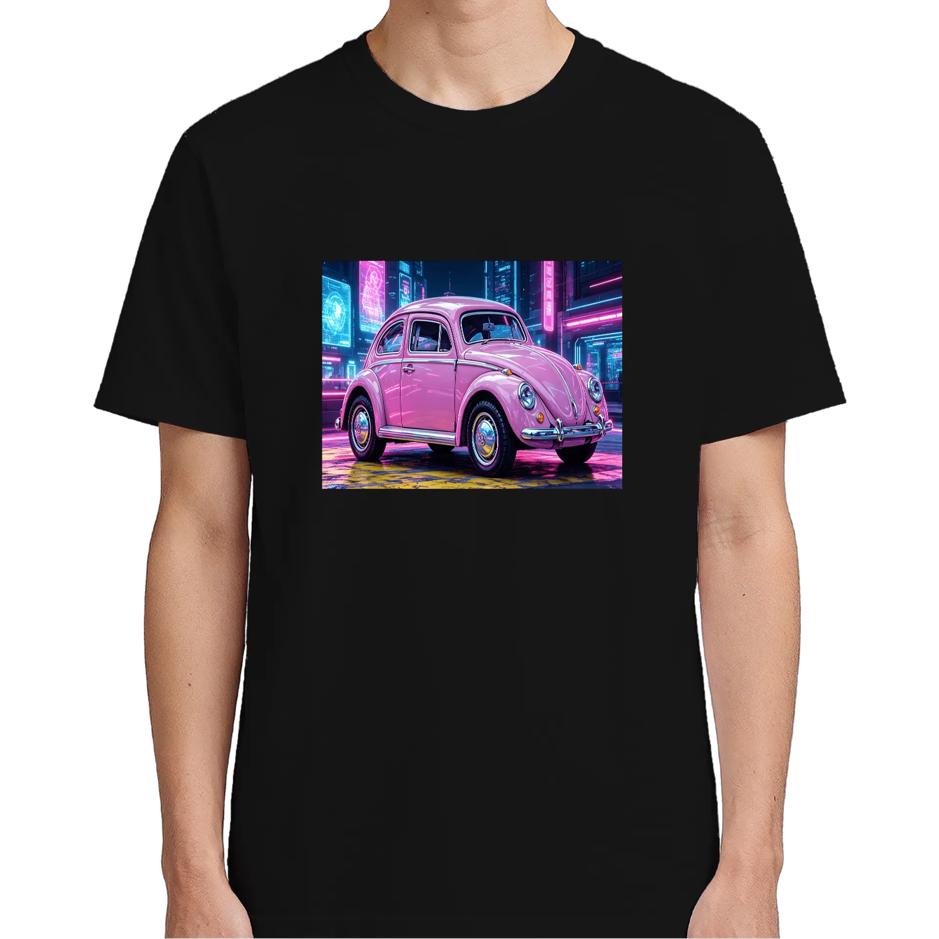 Camiseta Carro Volkswagen Fusca Rosa 100% Algodão - Imagem 5
