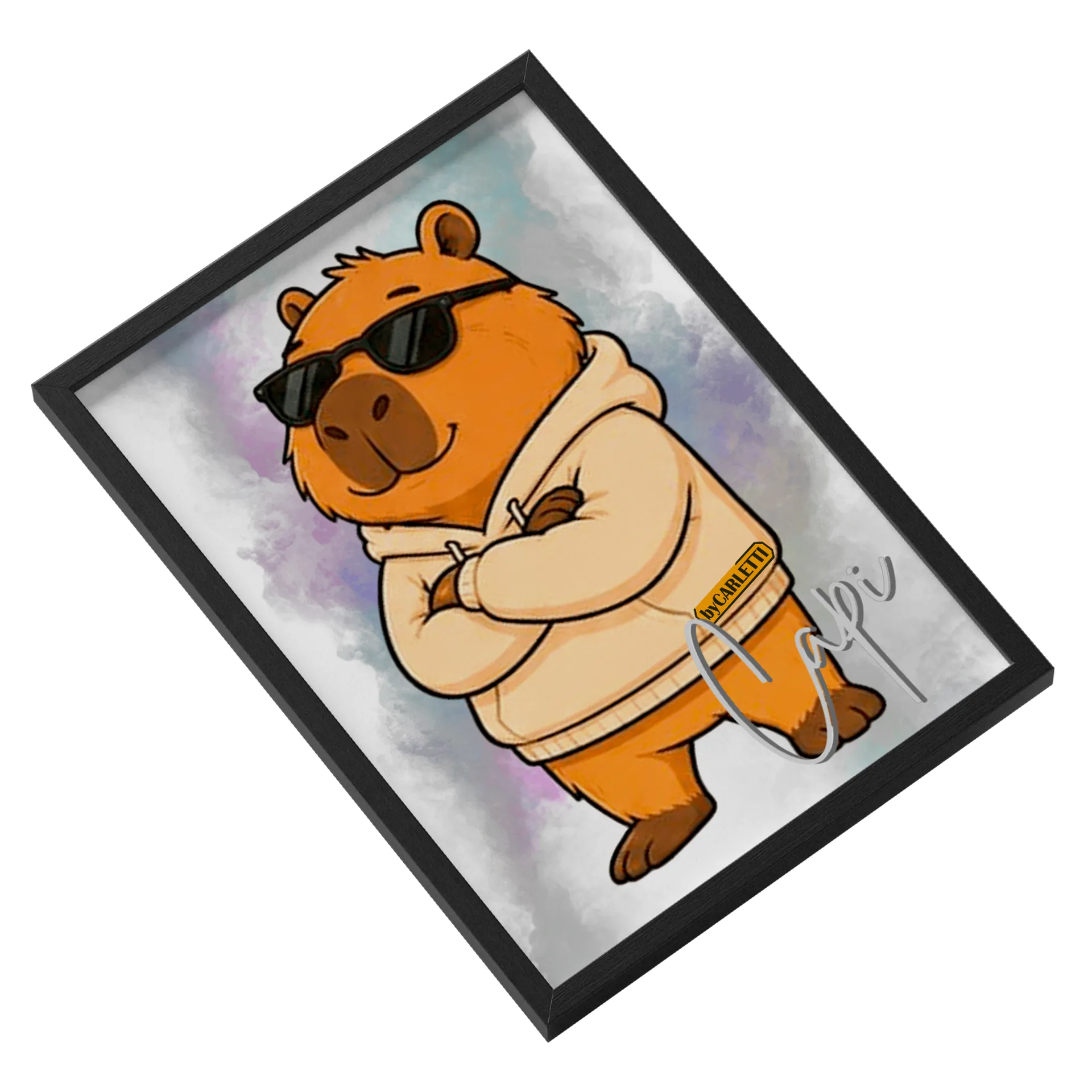 Quadro A3 Capi-Mascote byCARLETTI Com Vidro de Capyverso - byCARLETTI — imagem 2 de 3