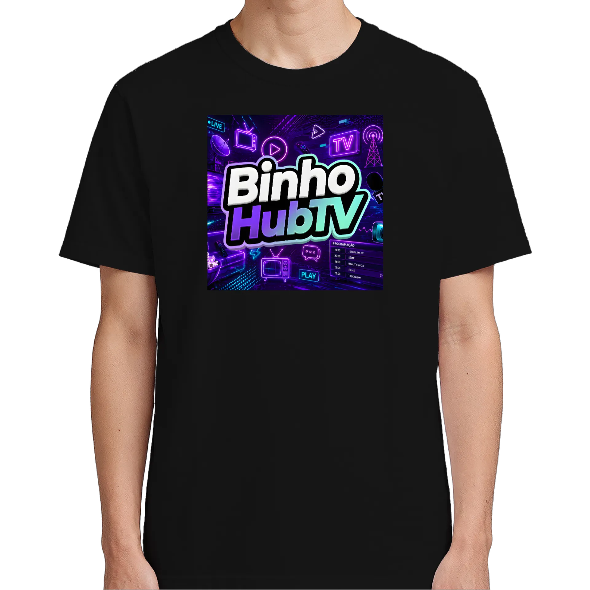 Camiseta Estampa Tipográfica Binho HubTV 100% Algodão de Binho — imagem 4 de 6