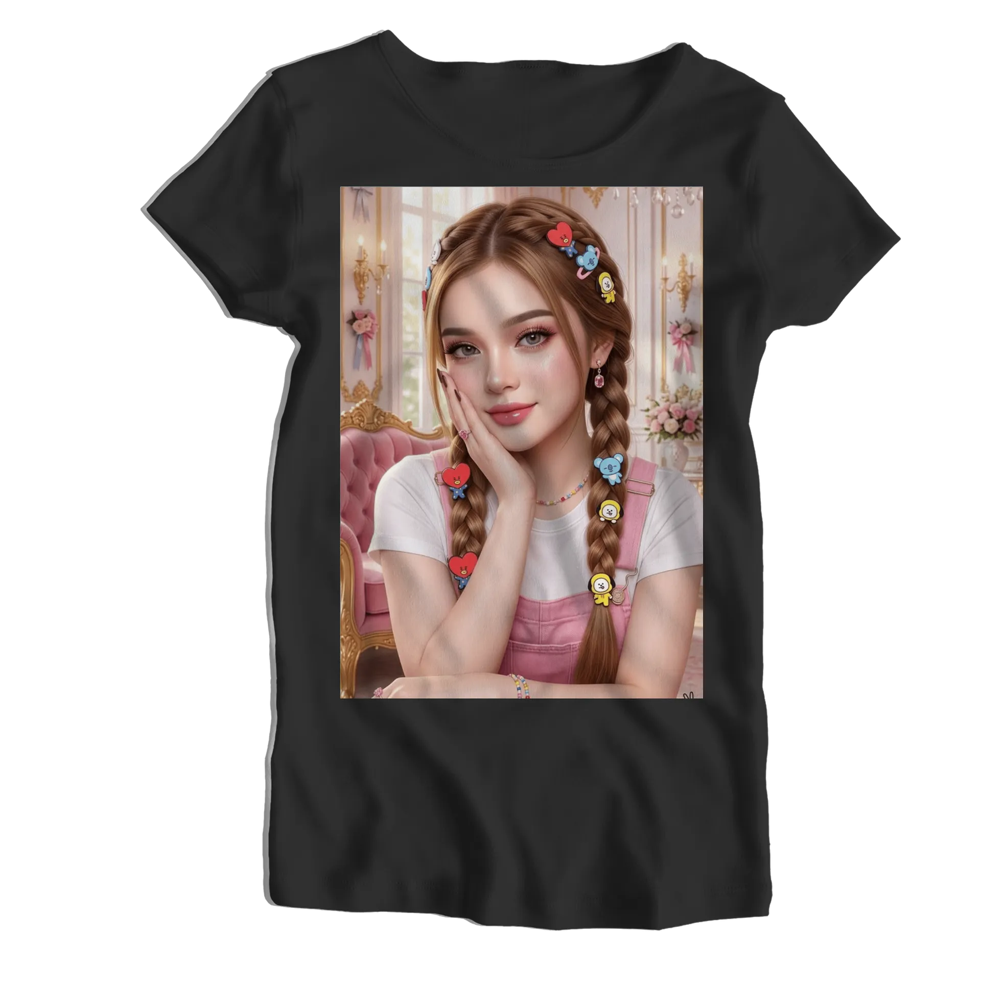Camiseta Babylook Retrato Realista Personagens Coloridos - Imagem 1