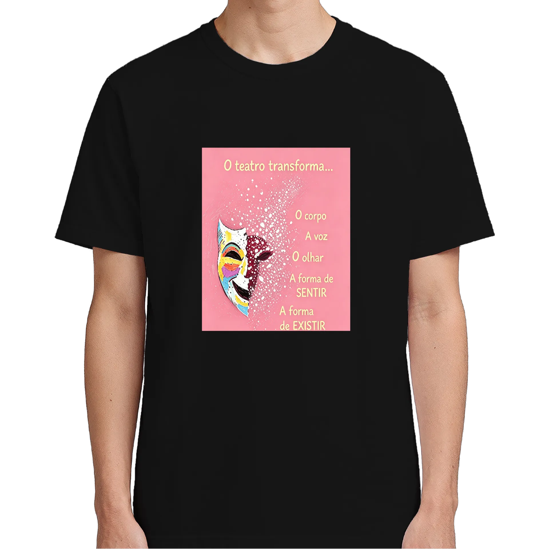 Camiseta Estampa Teatro Pink Poesia 100% Algodão - Imagem 5