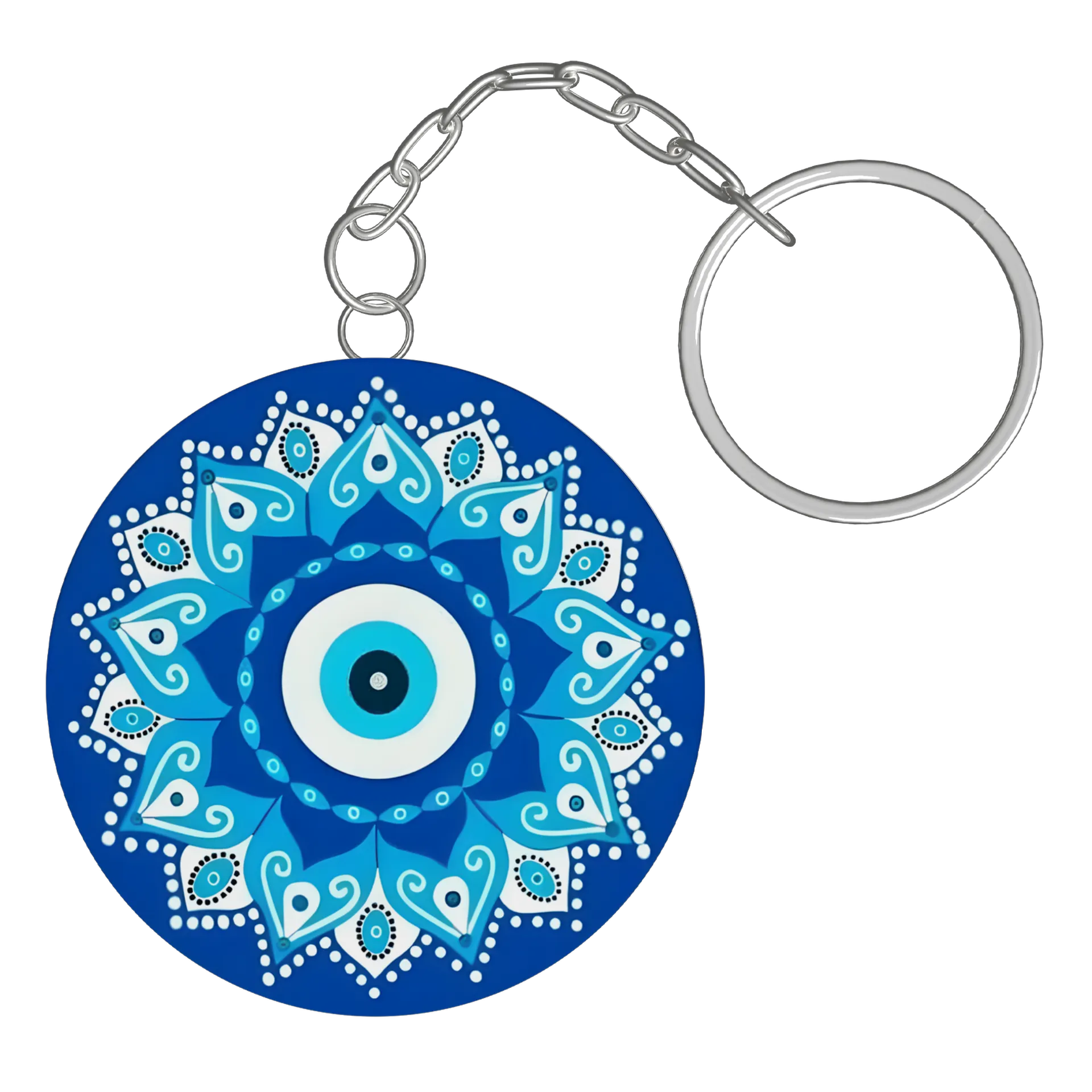 Chaveiro MDF Estampa Mandala Azul 5x5cm de Luz da lua 🌙 — imagem 2 de 3